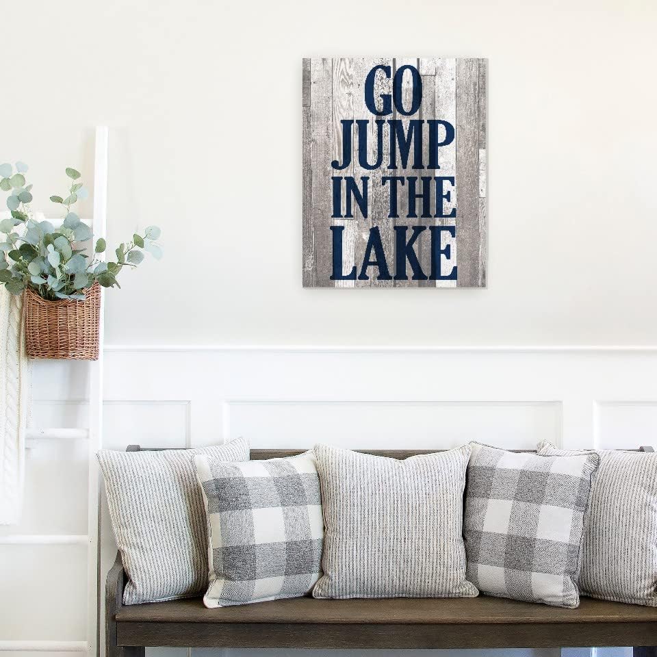 Go Jump In The Lake Farmhouse Wall Decor Sign 16x20