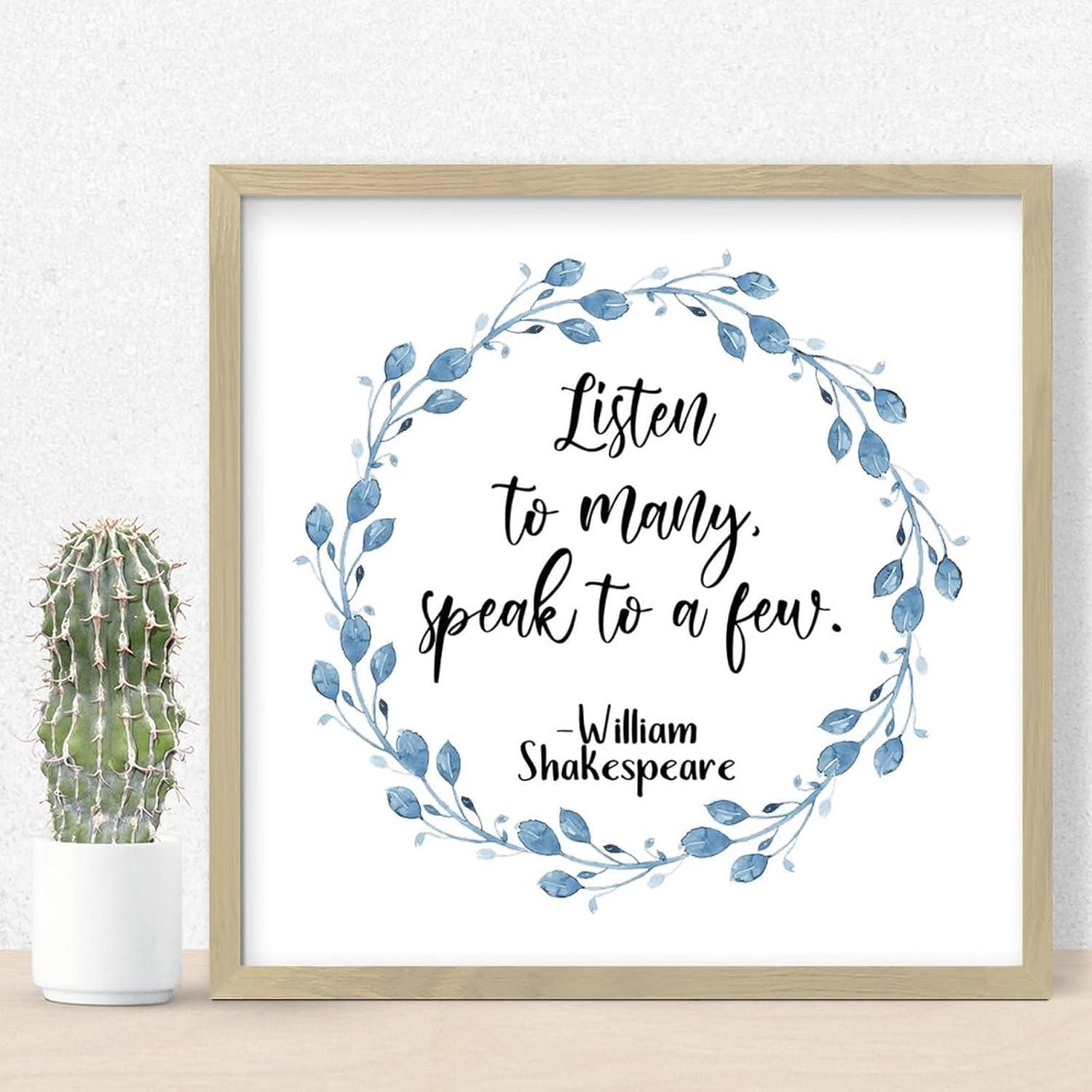 Wood Framed Motivational Quotes Sign 12x12in
