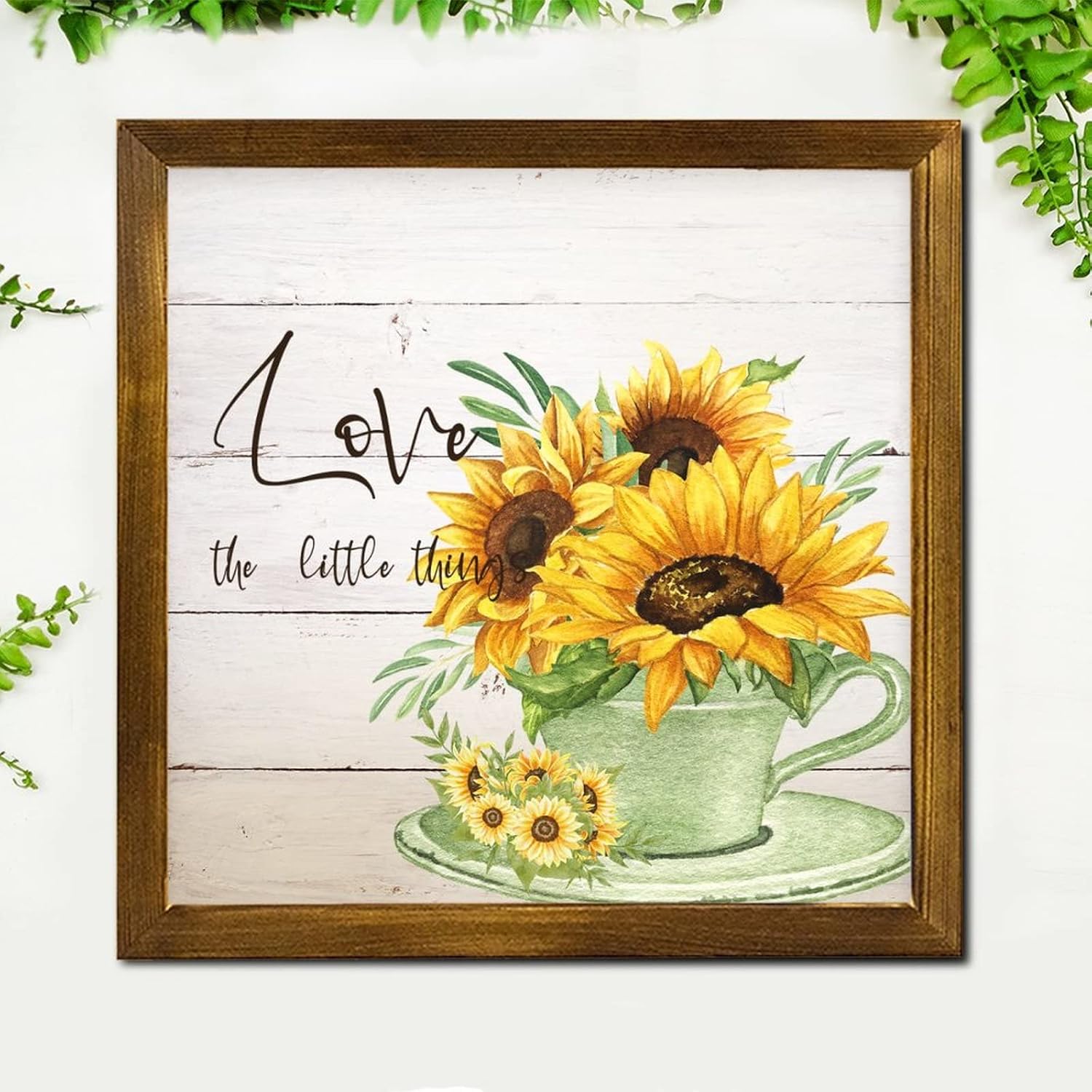 Love The Little Things Wooden Framed Sign 12x12 Inch