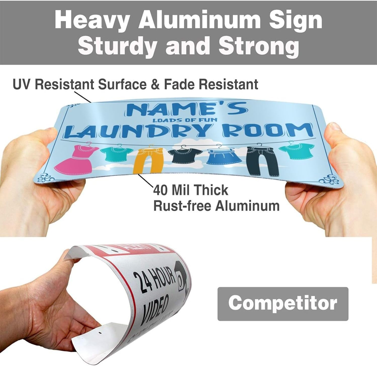 Personalized Name Laundry Day Fold Repeat Wall Sign