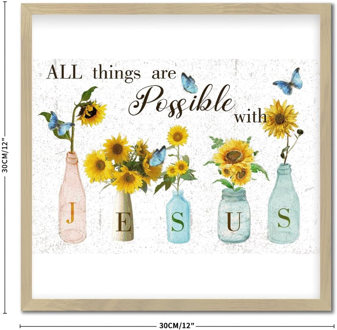 Sunflower in Vase Bible Verse Wall Decor Sign
