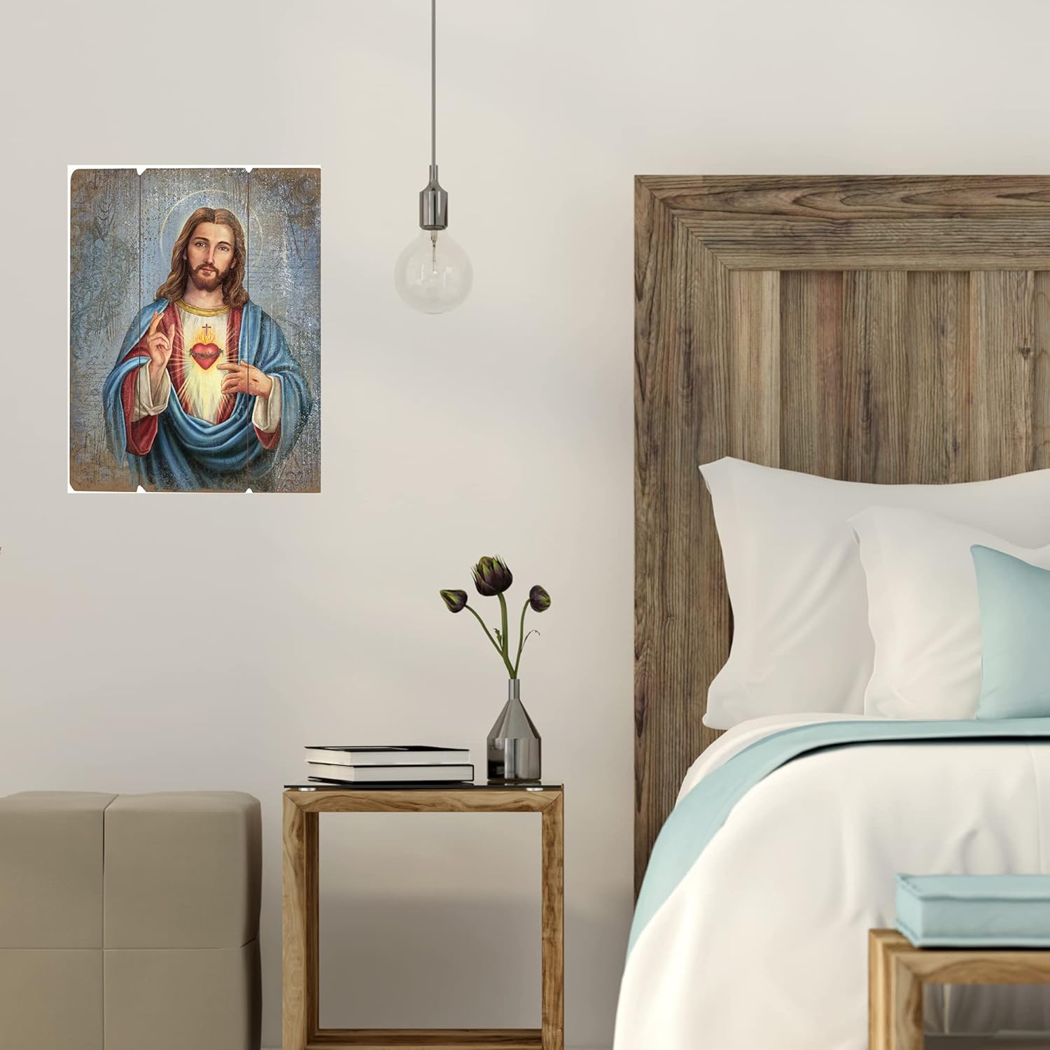 Needzo Sacred Heart Pallet Wall Sign 15 Inches