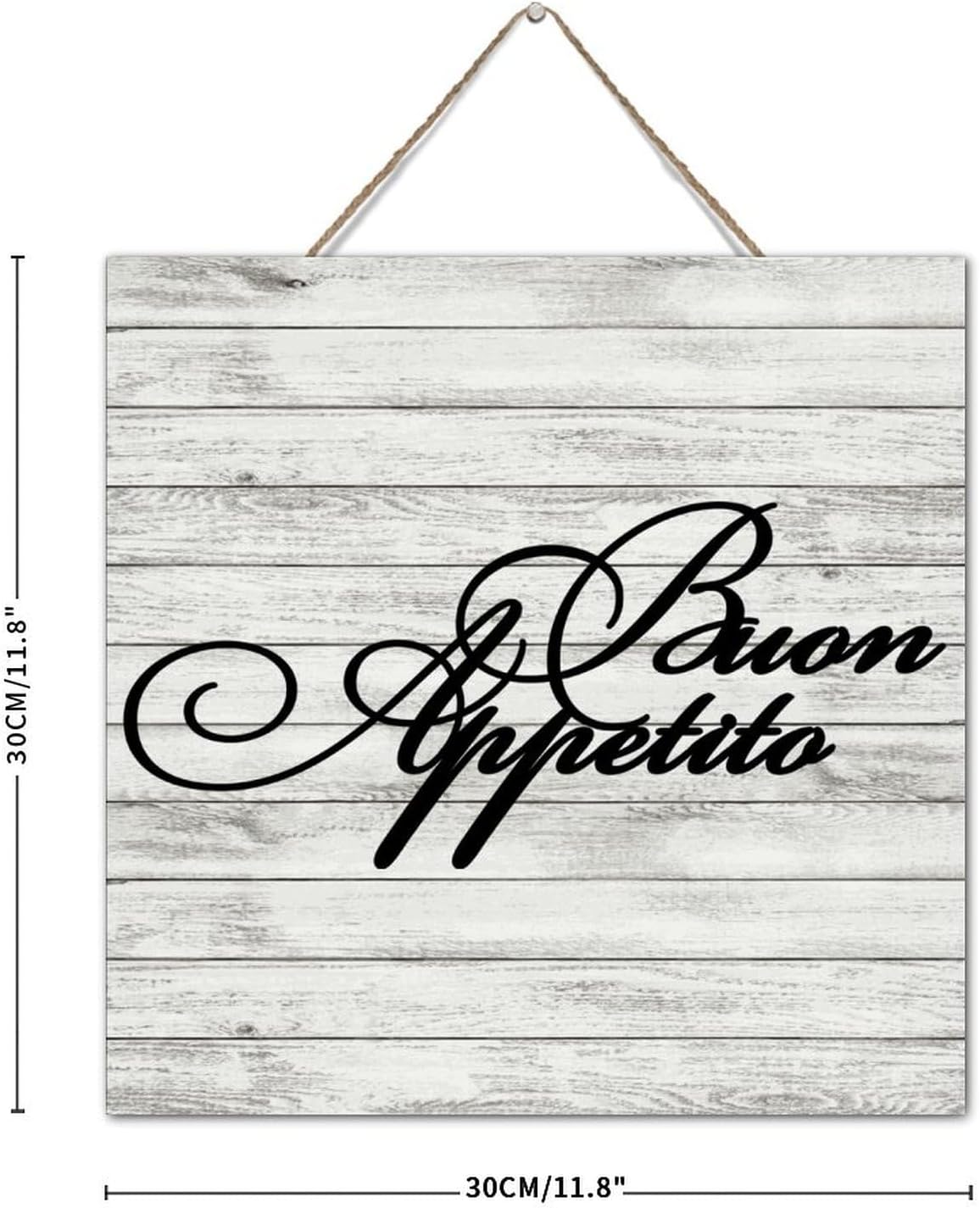 Buon Appetito 12x12 Inch Wood Wall Sign Motivational Decor