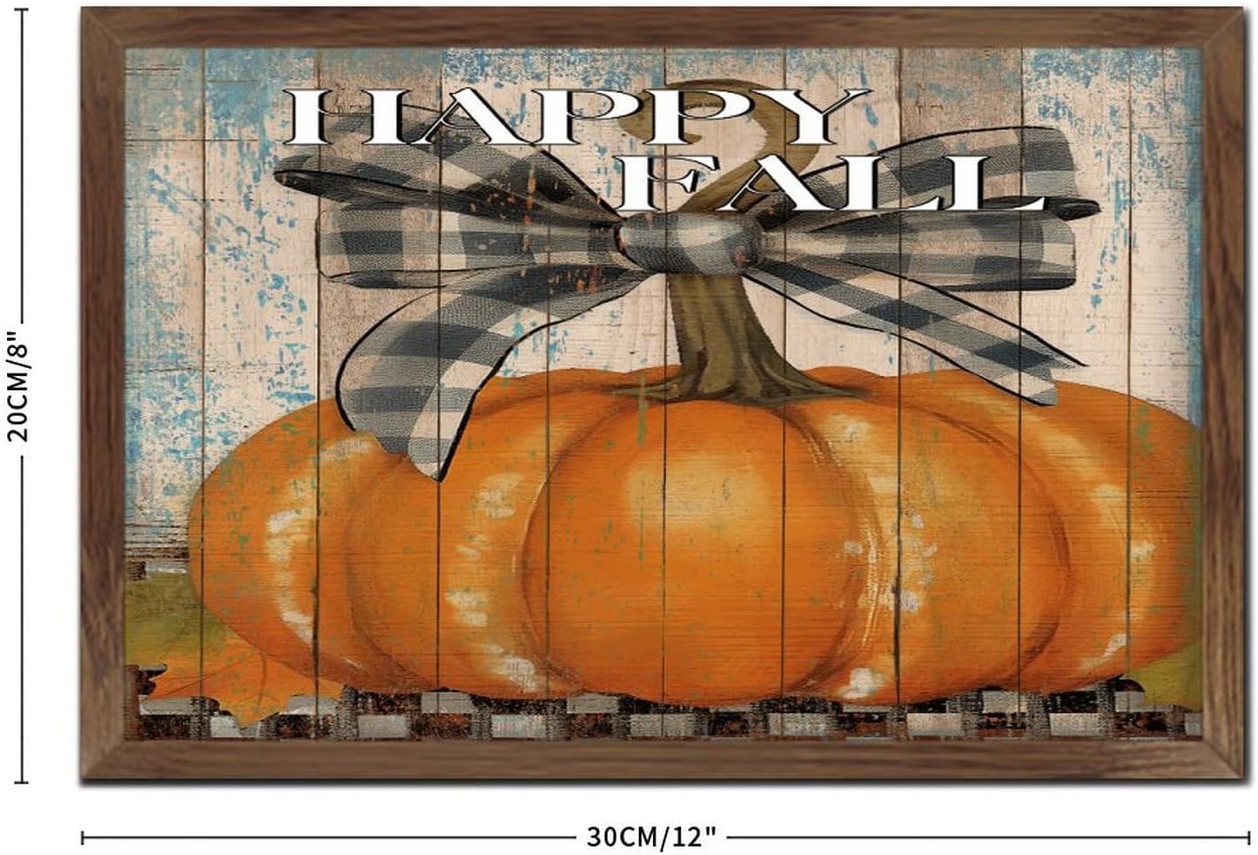 Rustic Wood Framed Wall Art Sign Happy Fall Decor