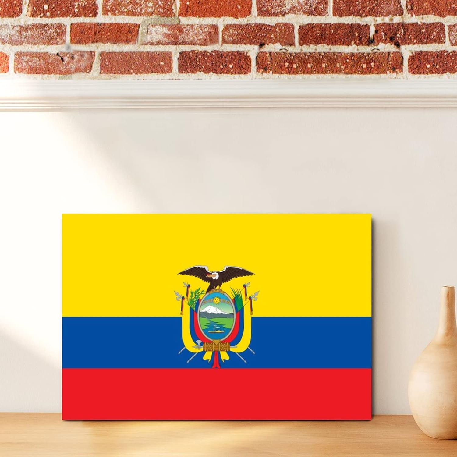Ecuador Flag Wood Sign Rustic Wall Art Decor