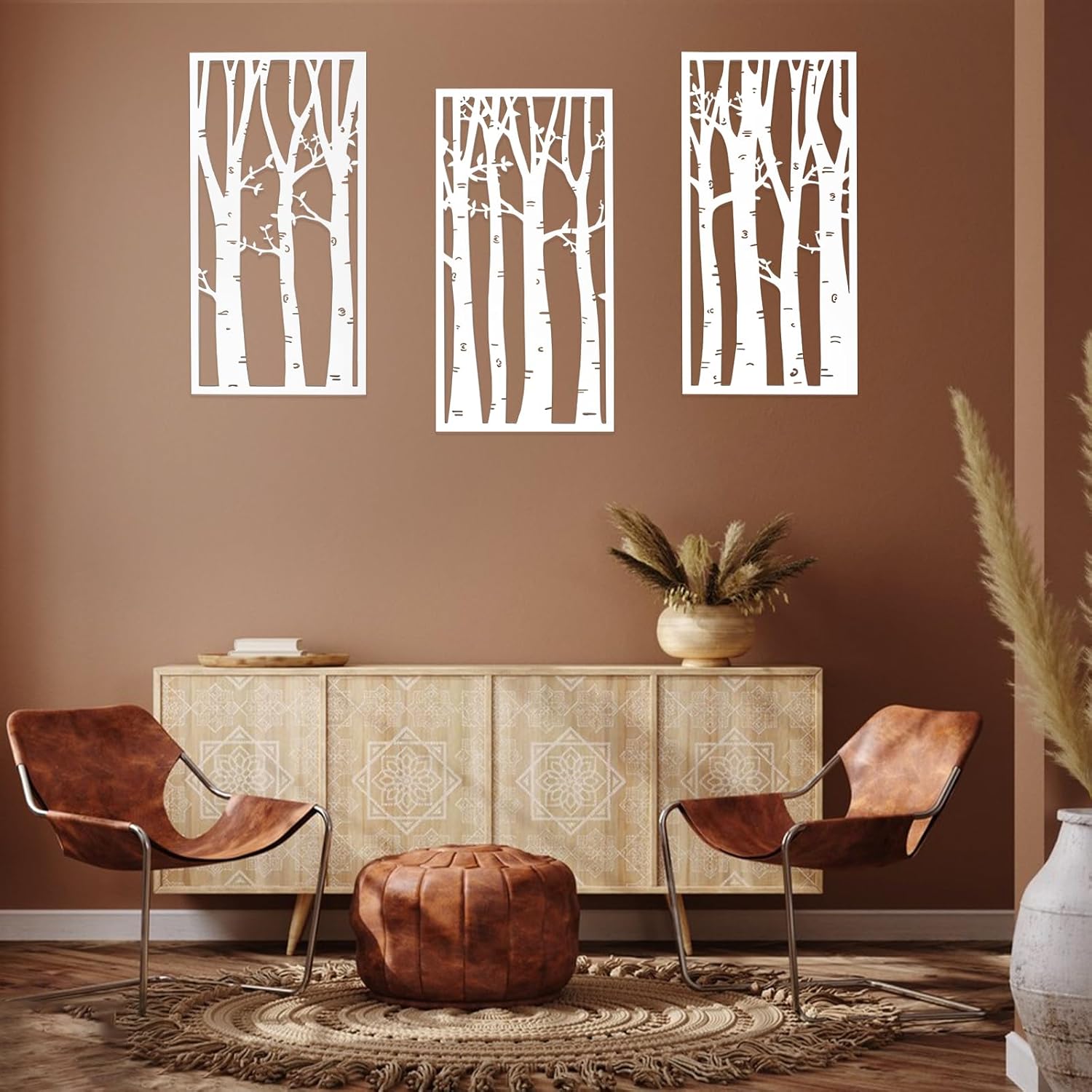 YIYA 3 Piece Birch Tree Wall Art Set