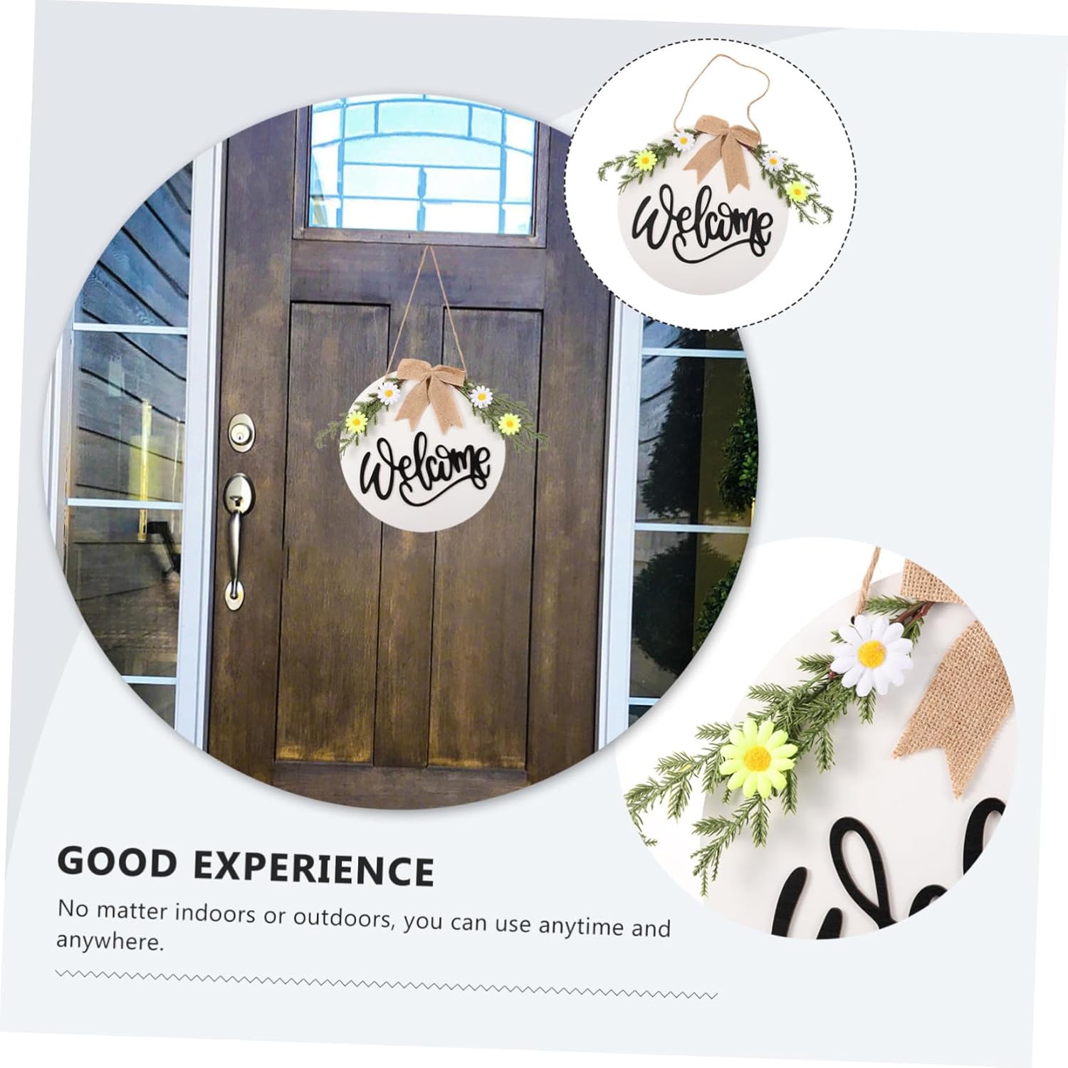 Wooden Sunflower Door Sign Ornament for Home Wall Display