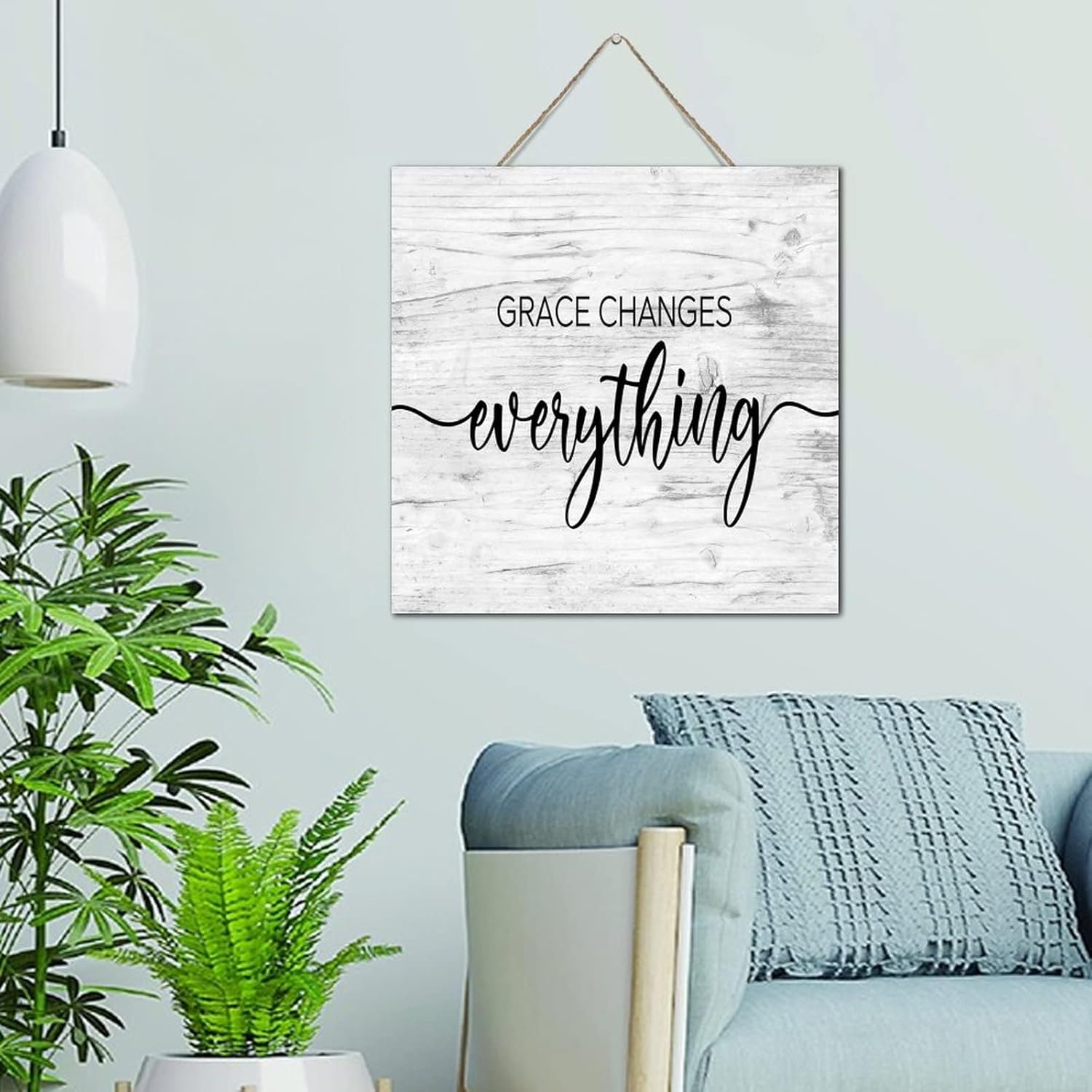Autravelco Grace Changes Everything Wood Plank Wall Sign