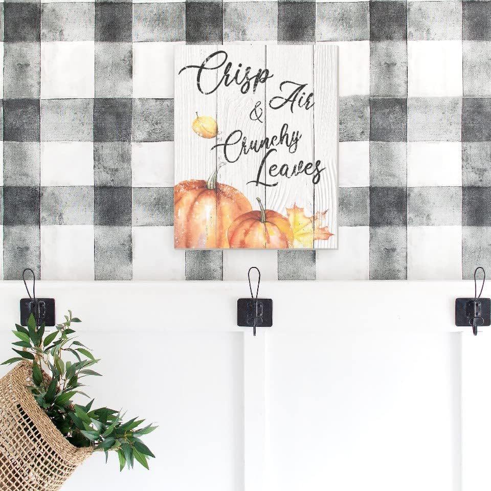 Crisp Air and Crunchy Leaves Wood Wall Decor Sign 12x15