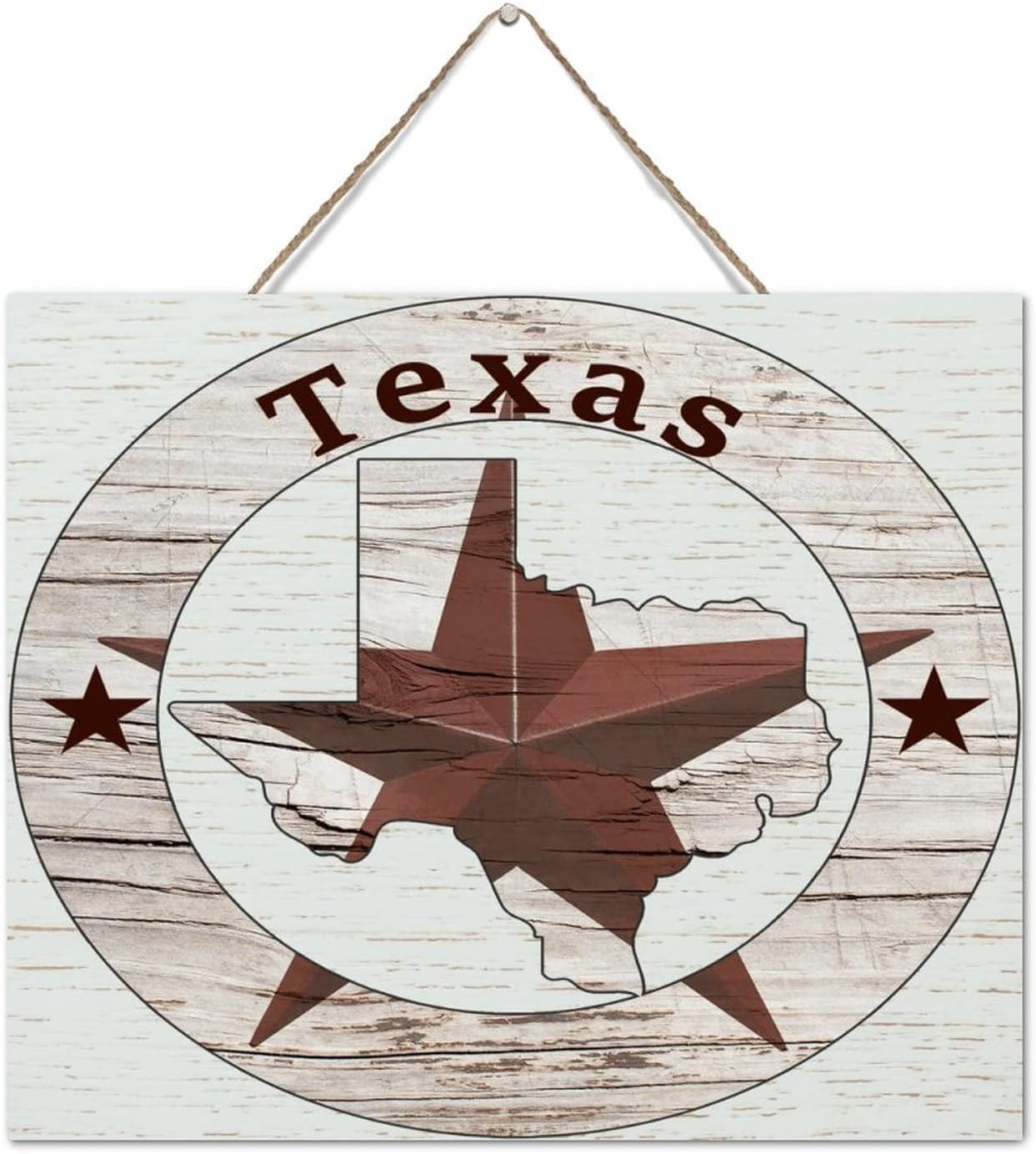 Texas Lone Star Wood Wall Sign 10x12 Inch