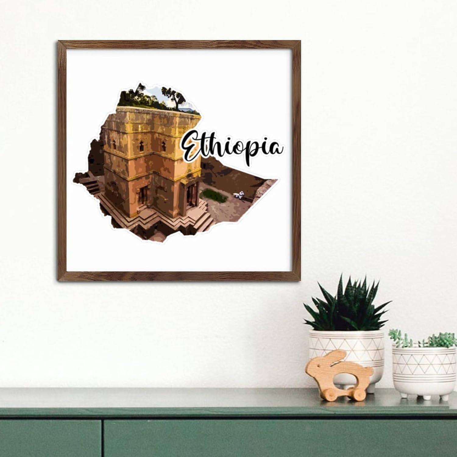 Ethiopia Travel Wooden Wall Sign 12x12in