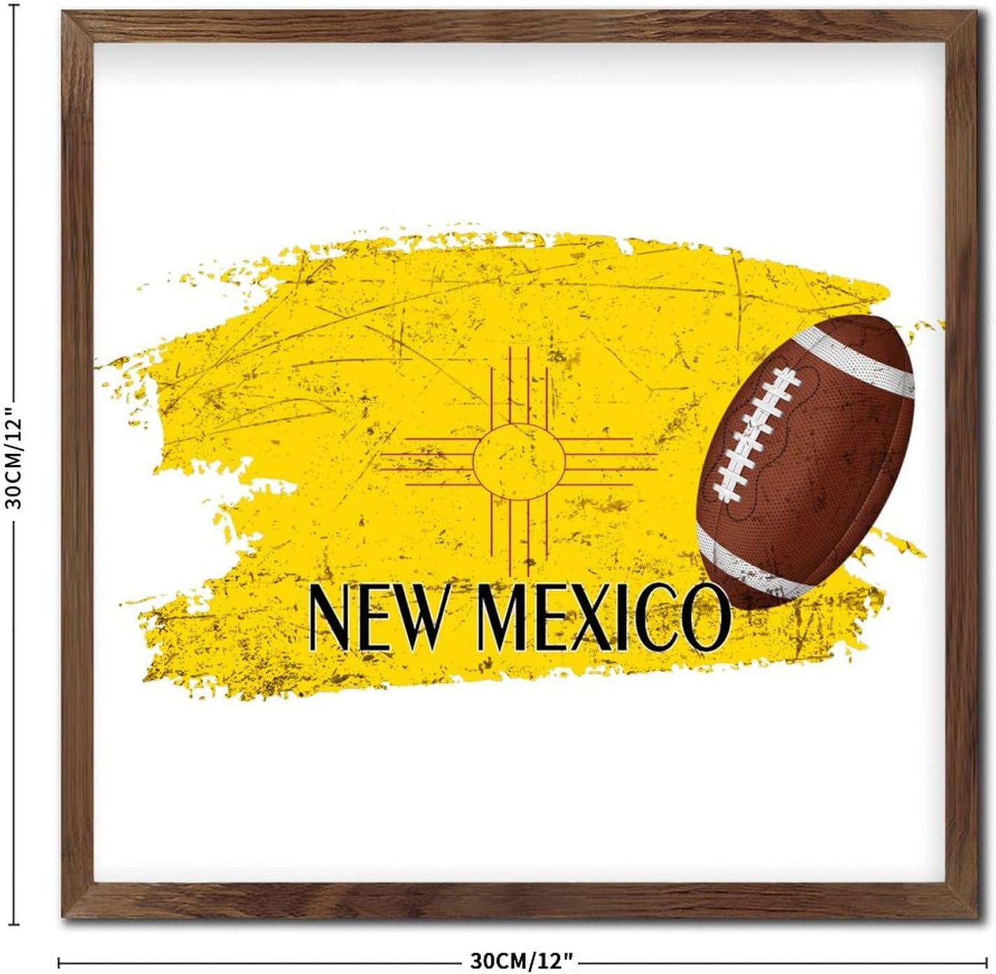 Football Theme New Mexico Framed Wood Sign Wall Decor