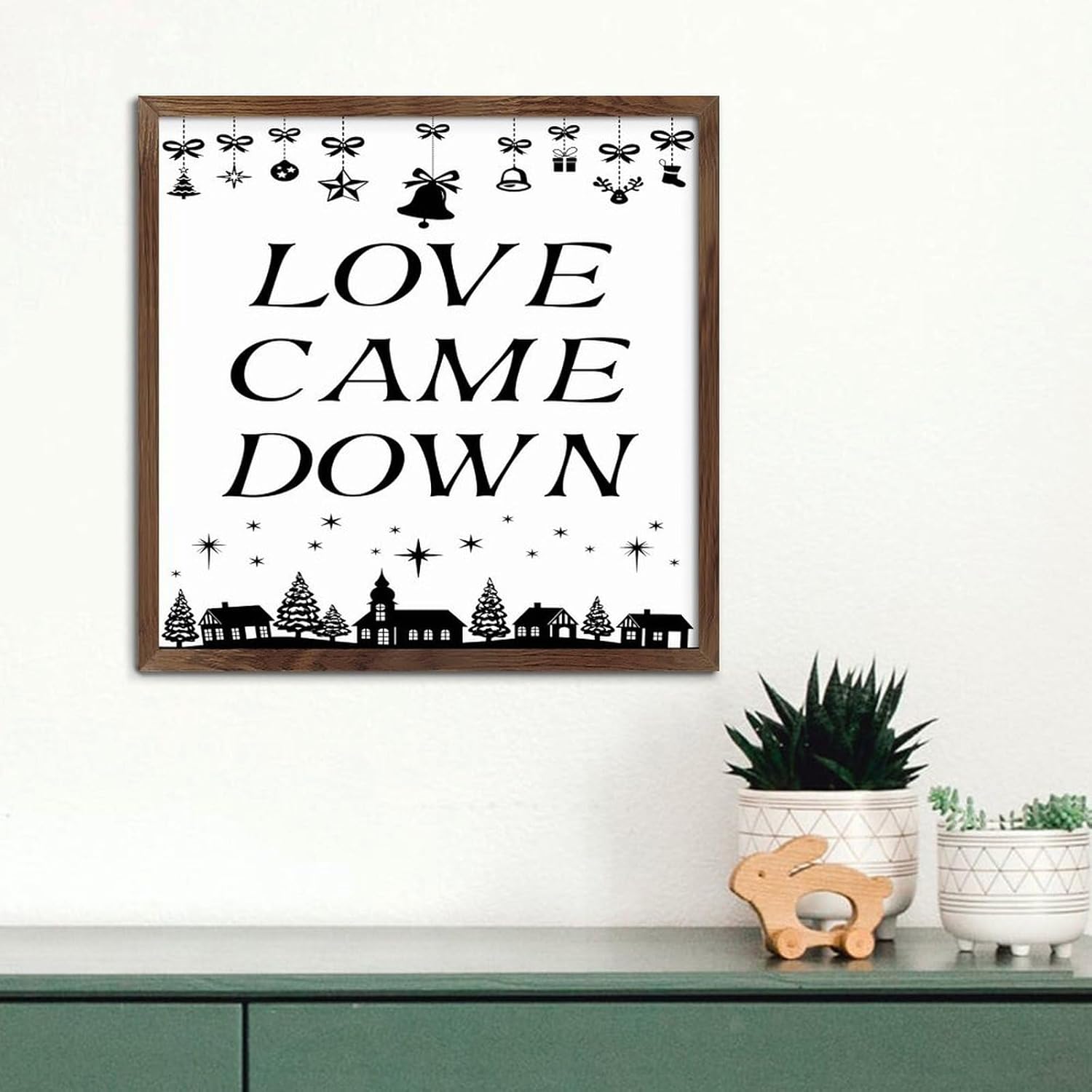 Distressed Wood Framed Sign Love Came Down Home Decor