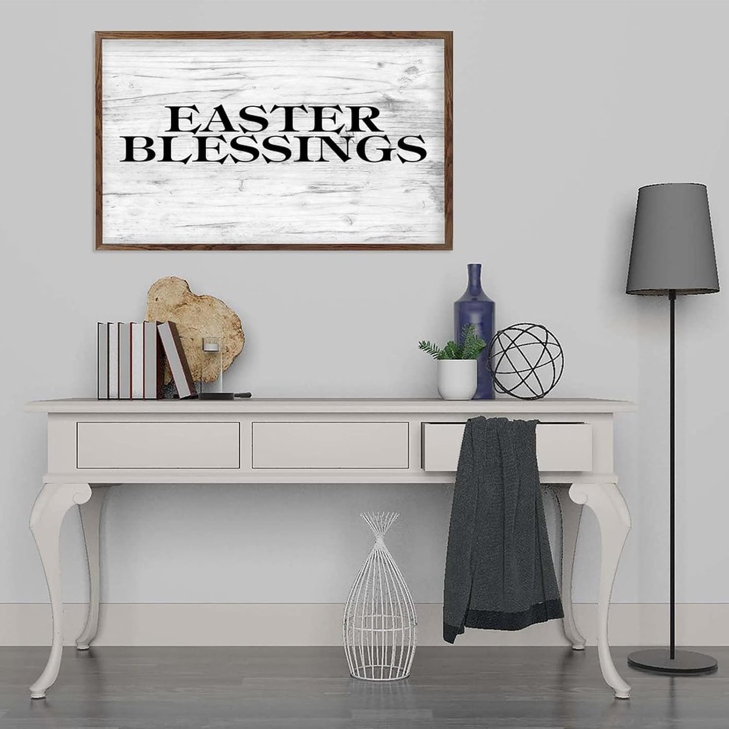 Easter Blessings Wooden Plaque Sign Farmhouse Decor 13x21
