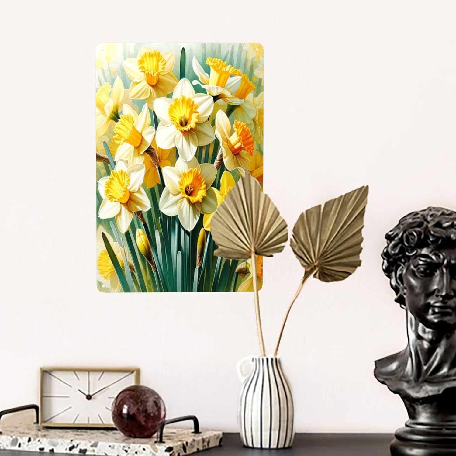 Bright Daffodil Metal Tin Wall Art 12x16inch Decor Sign