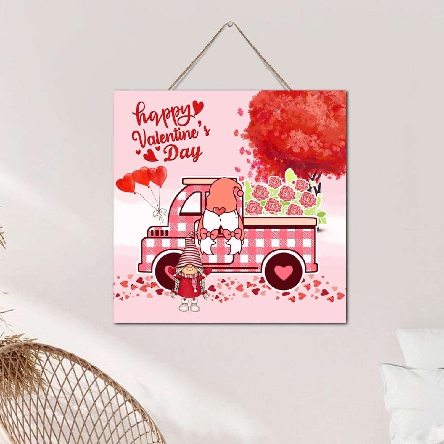 Valentines Day Gnome Wall Decoration Sign