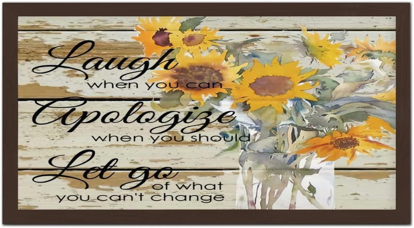 Laugh When You Can Apologize When You Should Wood Wall Art Sign 12x22
