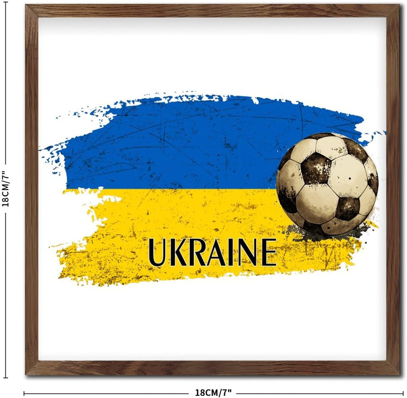 Funny Football Theme Wall Art Sign Ukraine America Flags 7x7