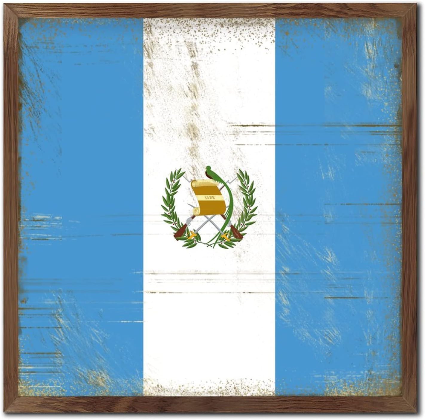 Guatemala Framed Wood Sign Wall Art 7x7in