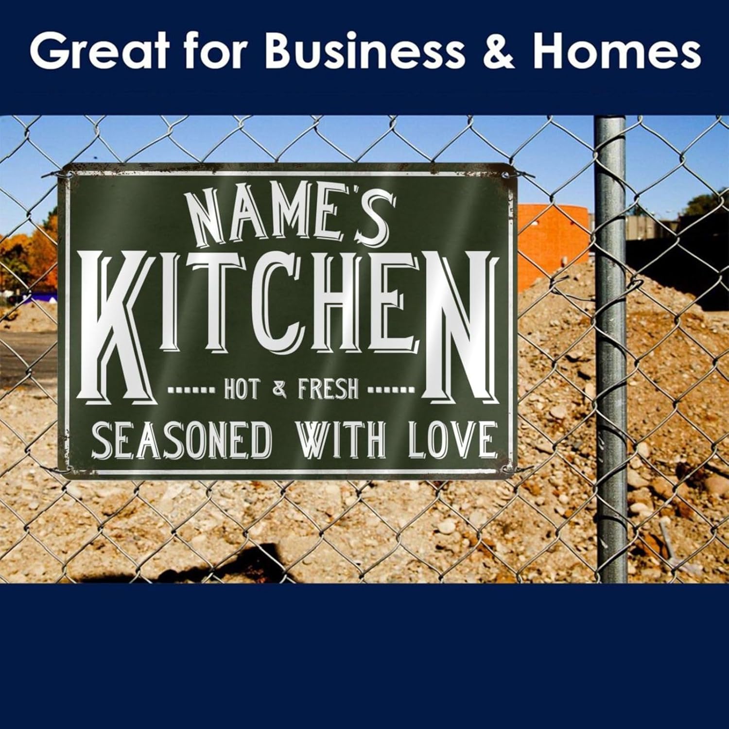 Personalized Kitchen Wall Sign with Custom Name 1