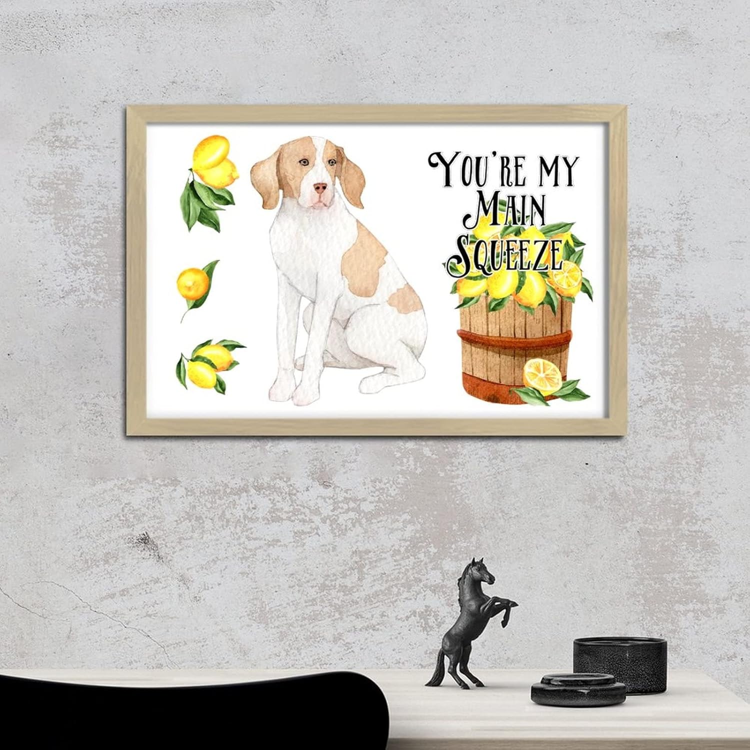 Lemon Dog Sign Youre My Main Squeeze Wooden Plaque 8x12in