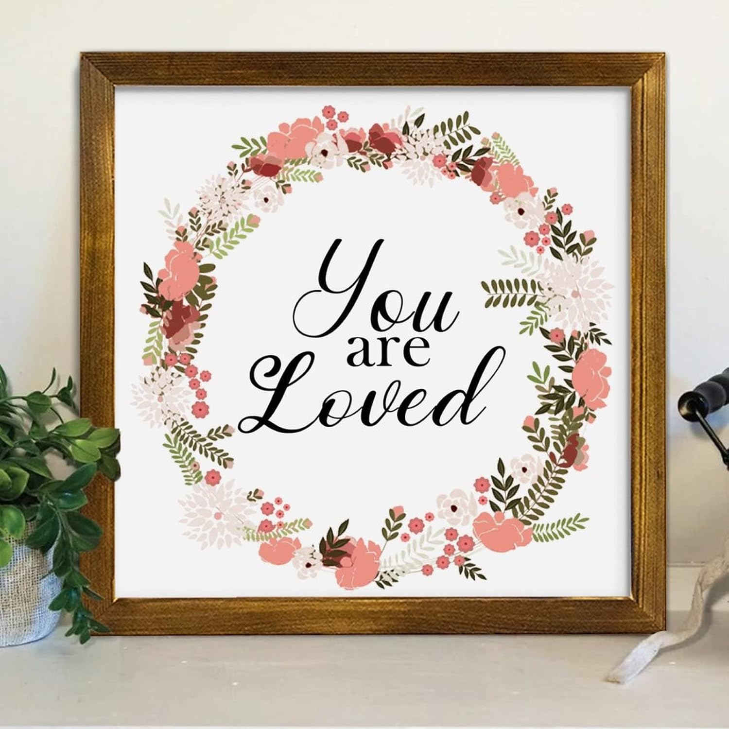 Farmhouse Rustic Wood Frame Sign You Are Loved