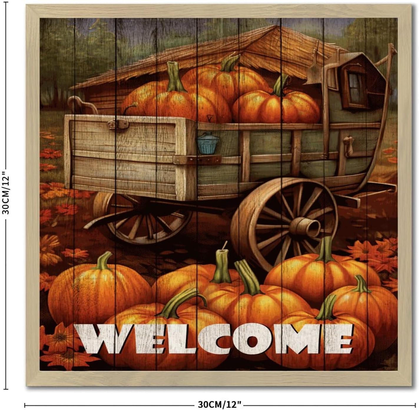 Wood Framed Sign with Rustic Farmhouse Design 12x12in