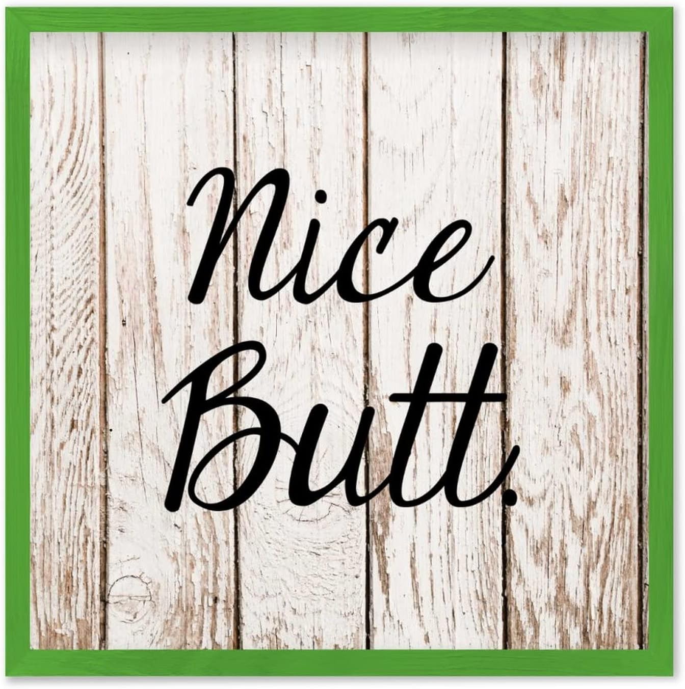 Farmhouse Wall Decor Sign 12x12 Rustic Wood Frame - Light Green