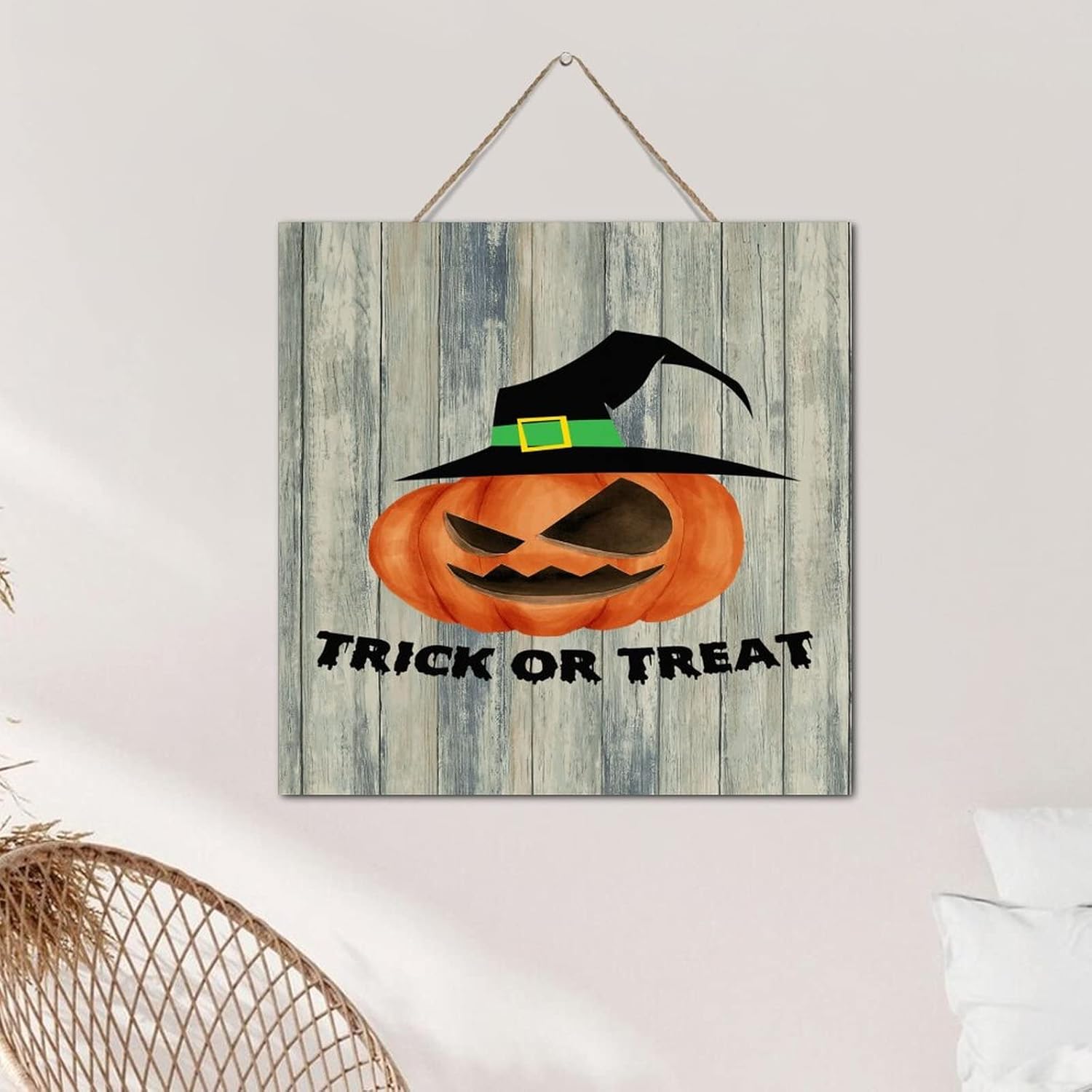 Trick Or Treat Halloween Wooden Wall Sign Decor