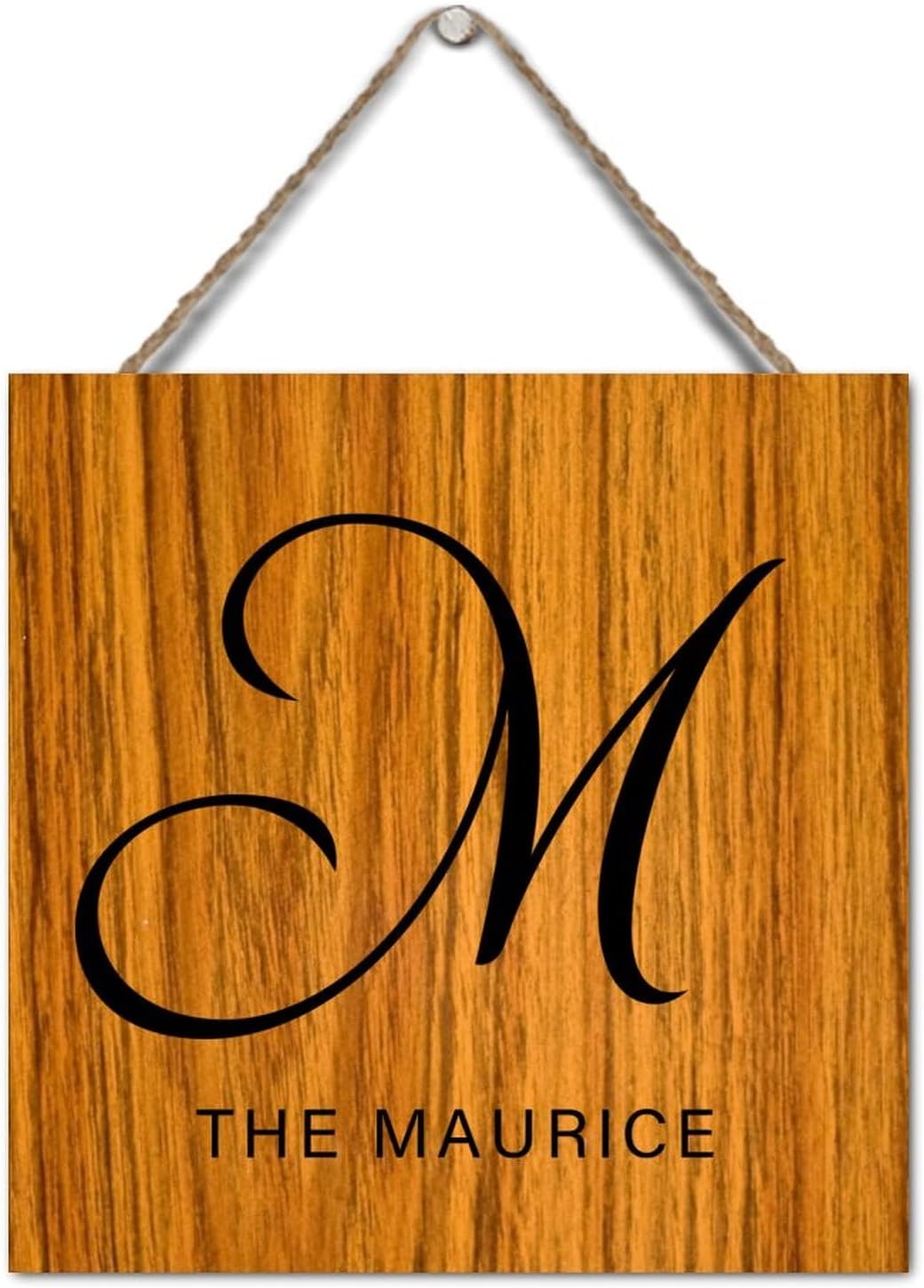 Personalized Wood Monogram Letter M Wall Decor 12x12in