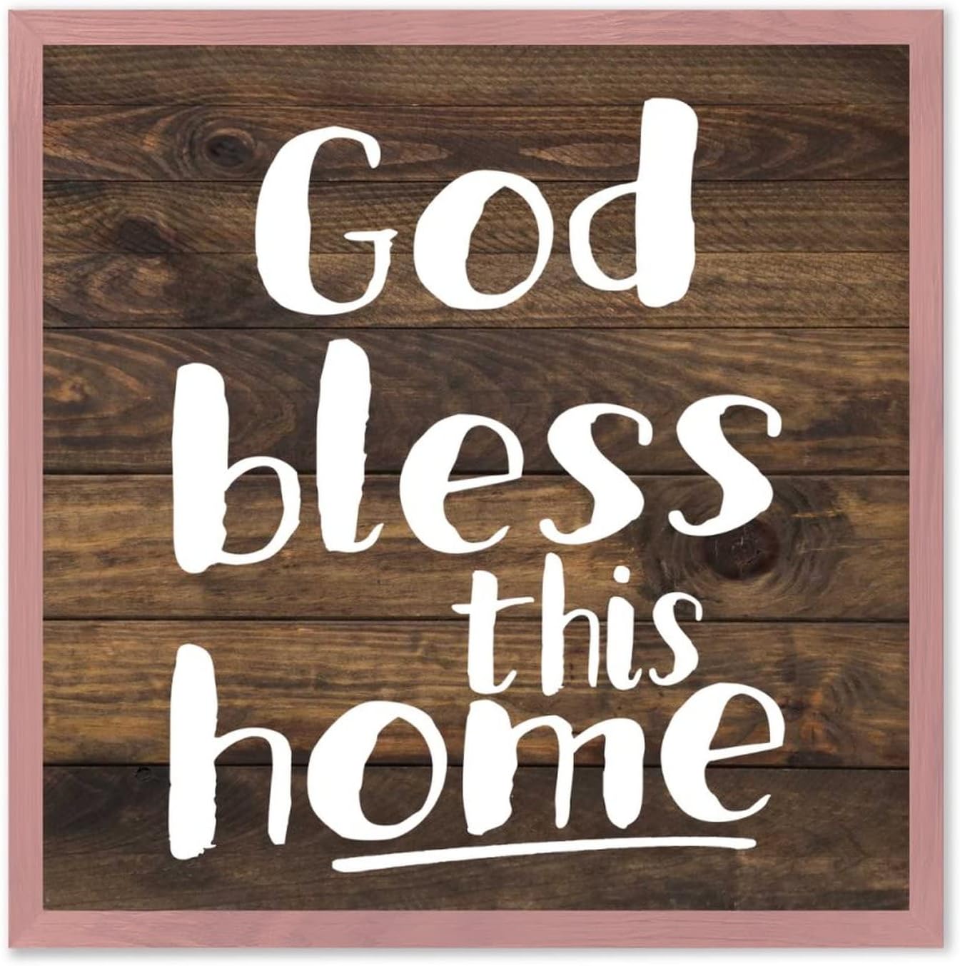 12 x 12 Rustic Wood Wall Decor Sign - Light Pink
