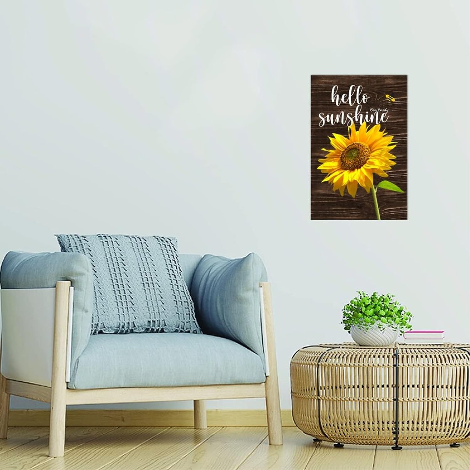 Hello Sunshine Sunflower Wall Art Decor Sign for Dad
