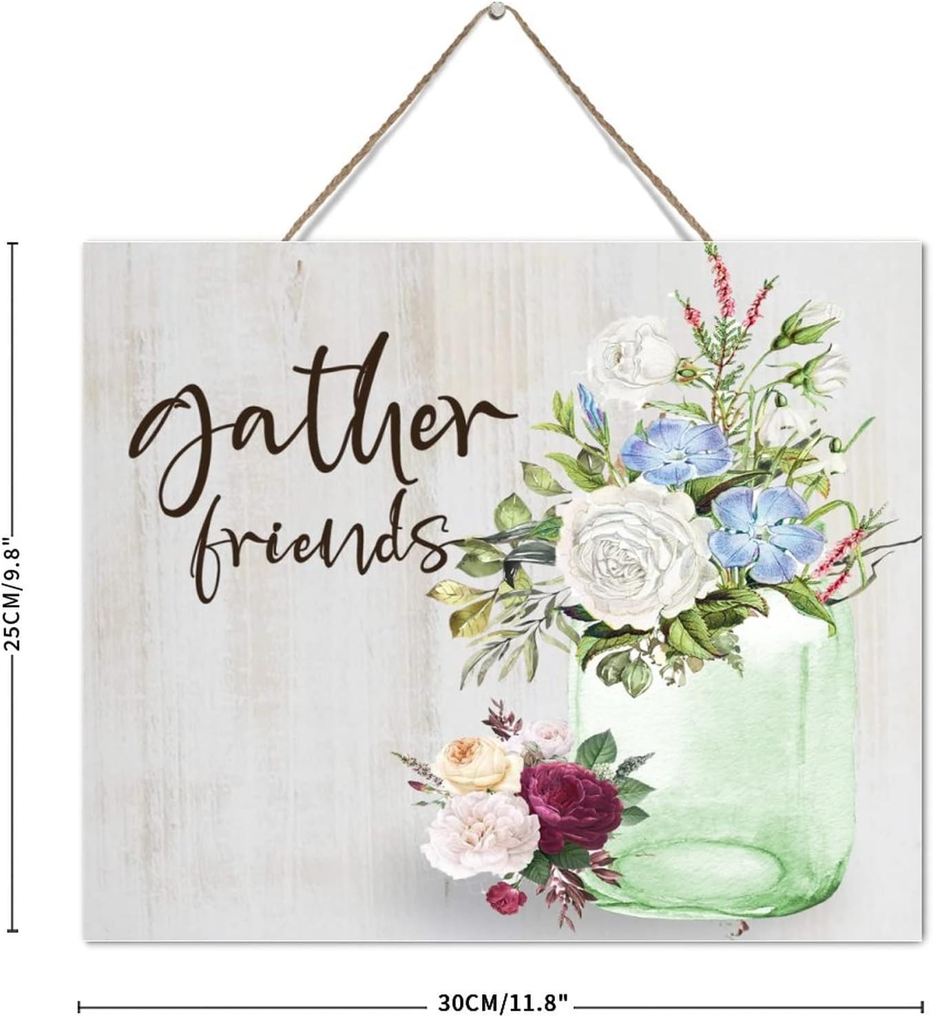 Gather Friends Watercolor Floral Wall Art 10x12