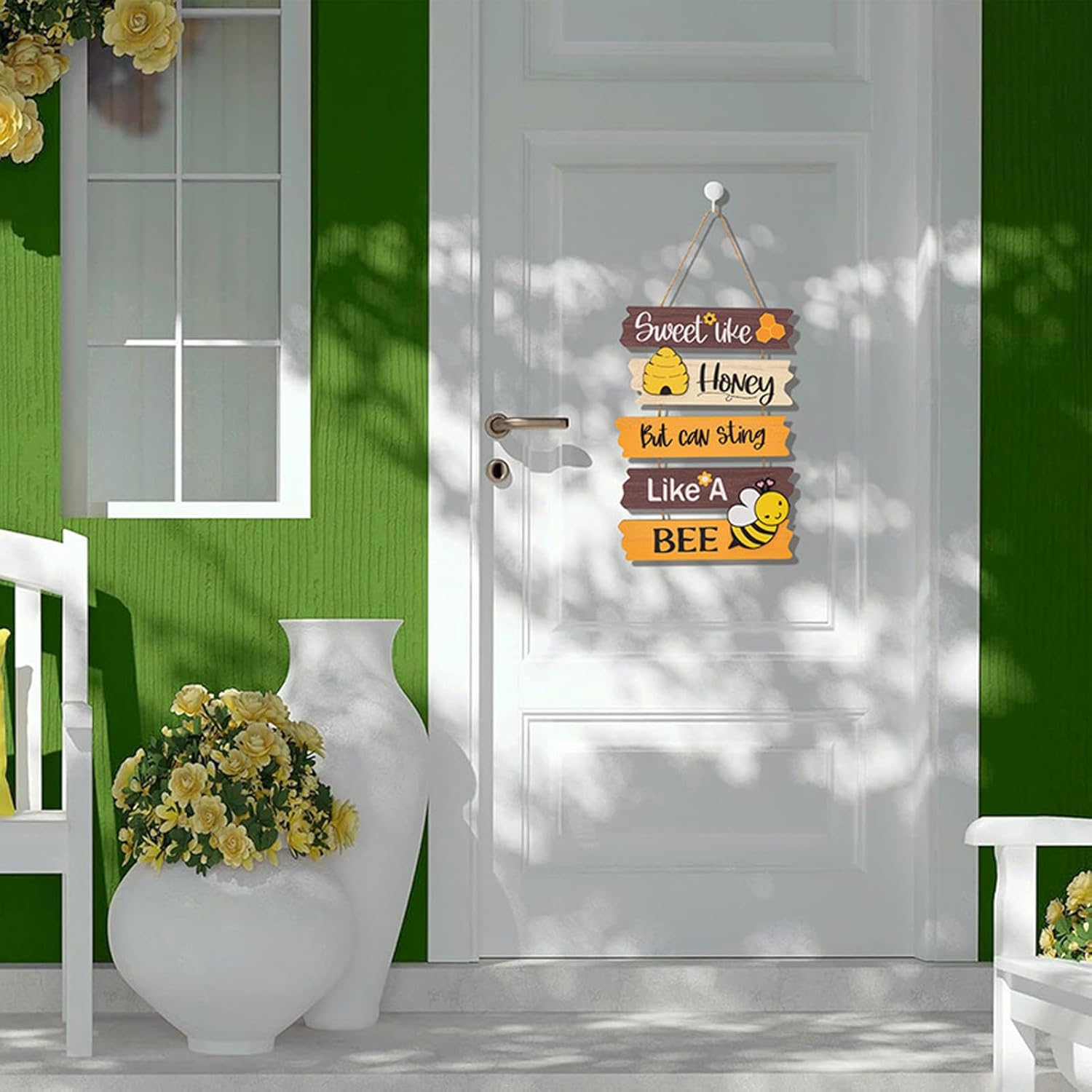 Bumble Bee Wall Hanging Plaque Sign Wooden Decor 116x134inch