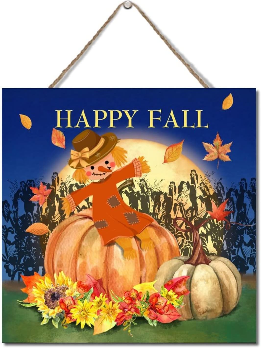 Wodevor Fall Thanksgiving Wood Sign 12x12in