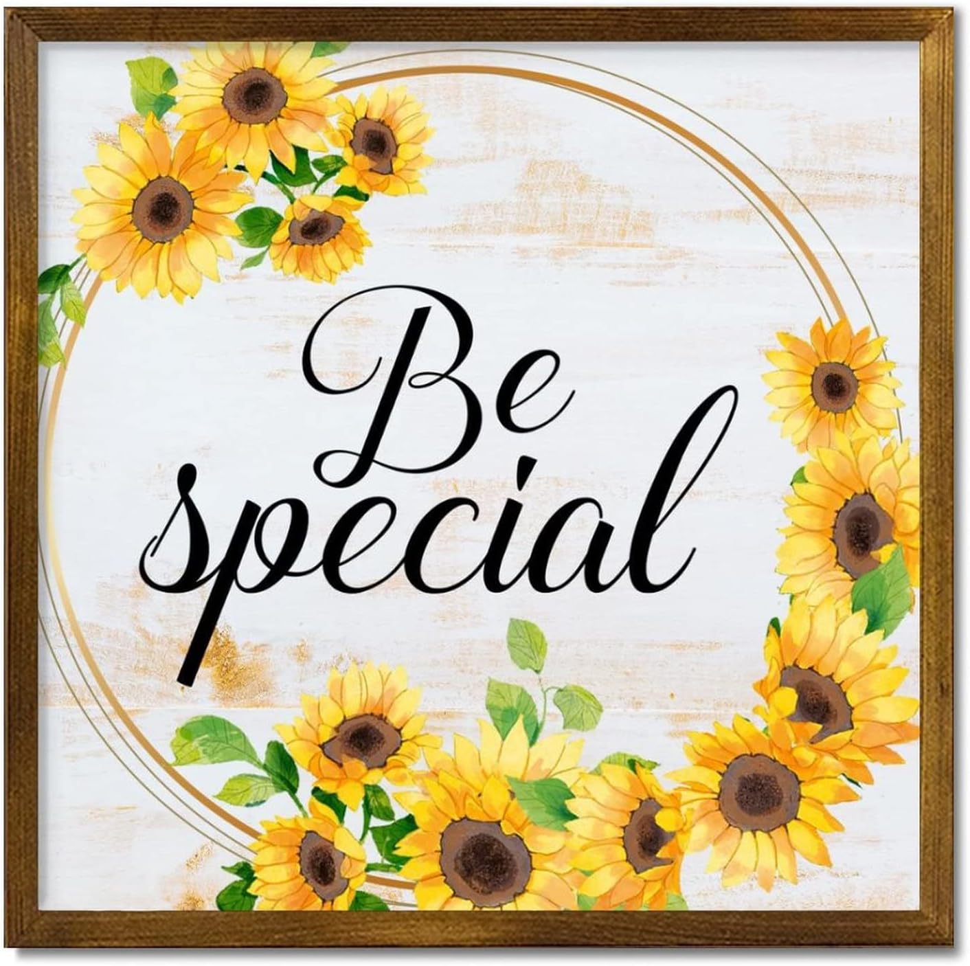 Floral Wreath Decorative Wood Sign 12x12 Inch