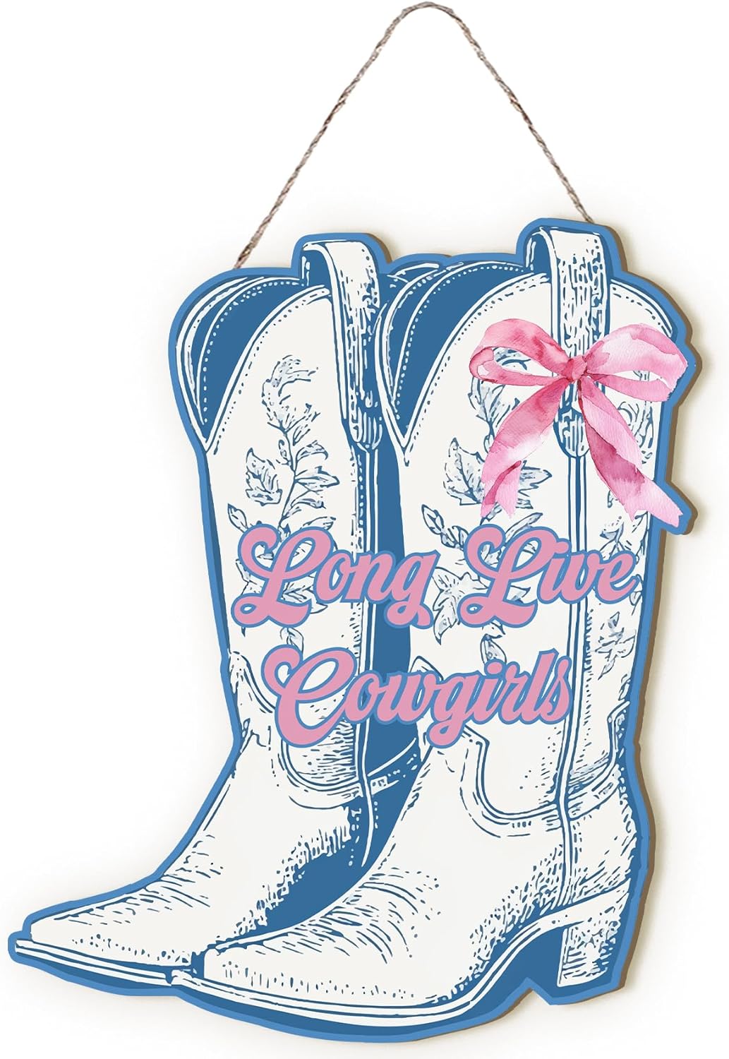 MOTERMATE Preppy Cowgirl Sign Decor 8x10 Inch