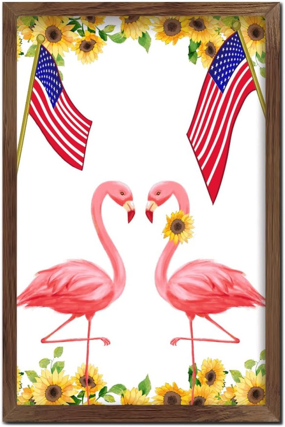 Flamingo Patriotic Garden Flag Wall Decor Sign
