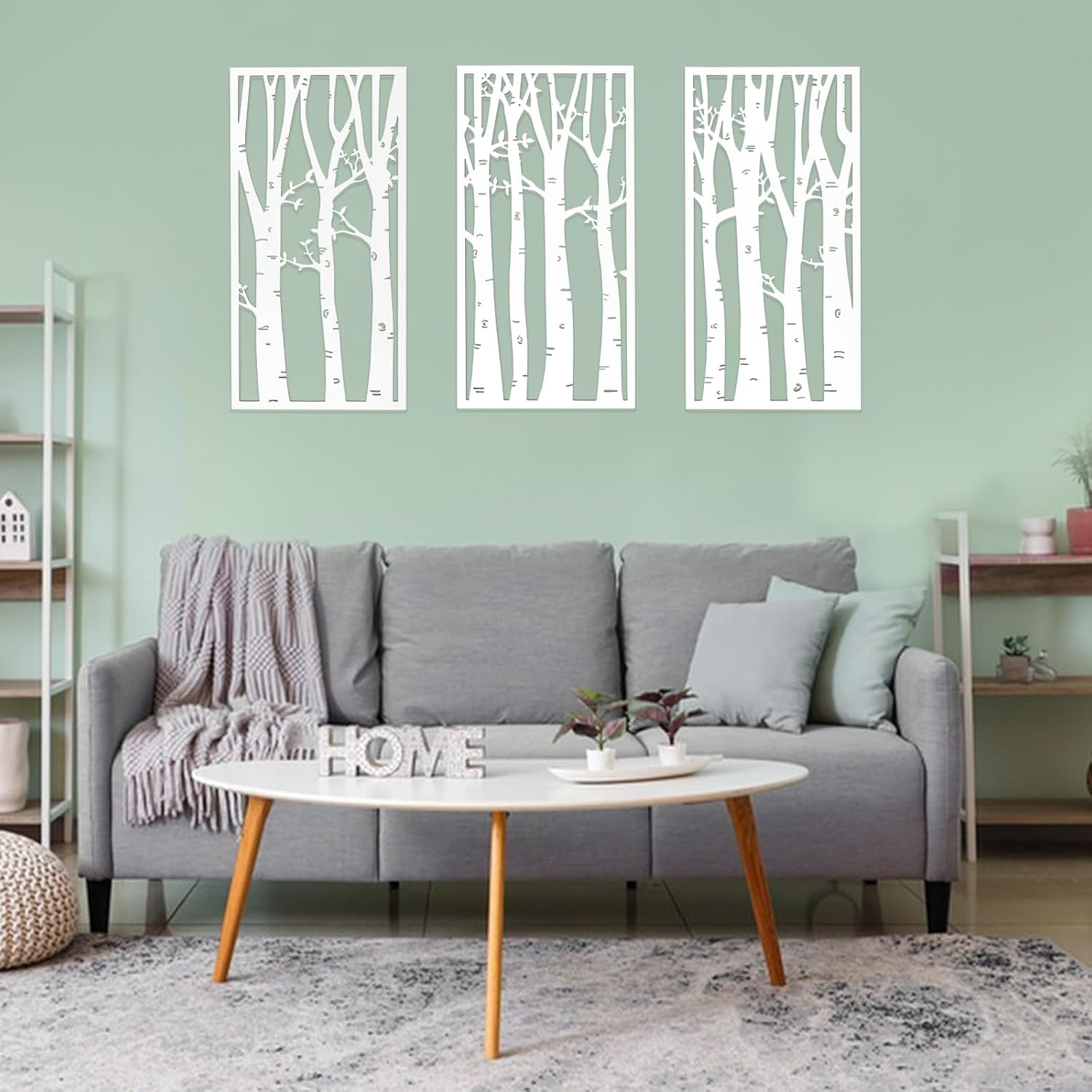 YIYA 3 Piece Birch Tree Wall Art Set