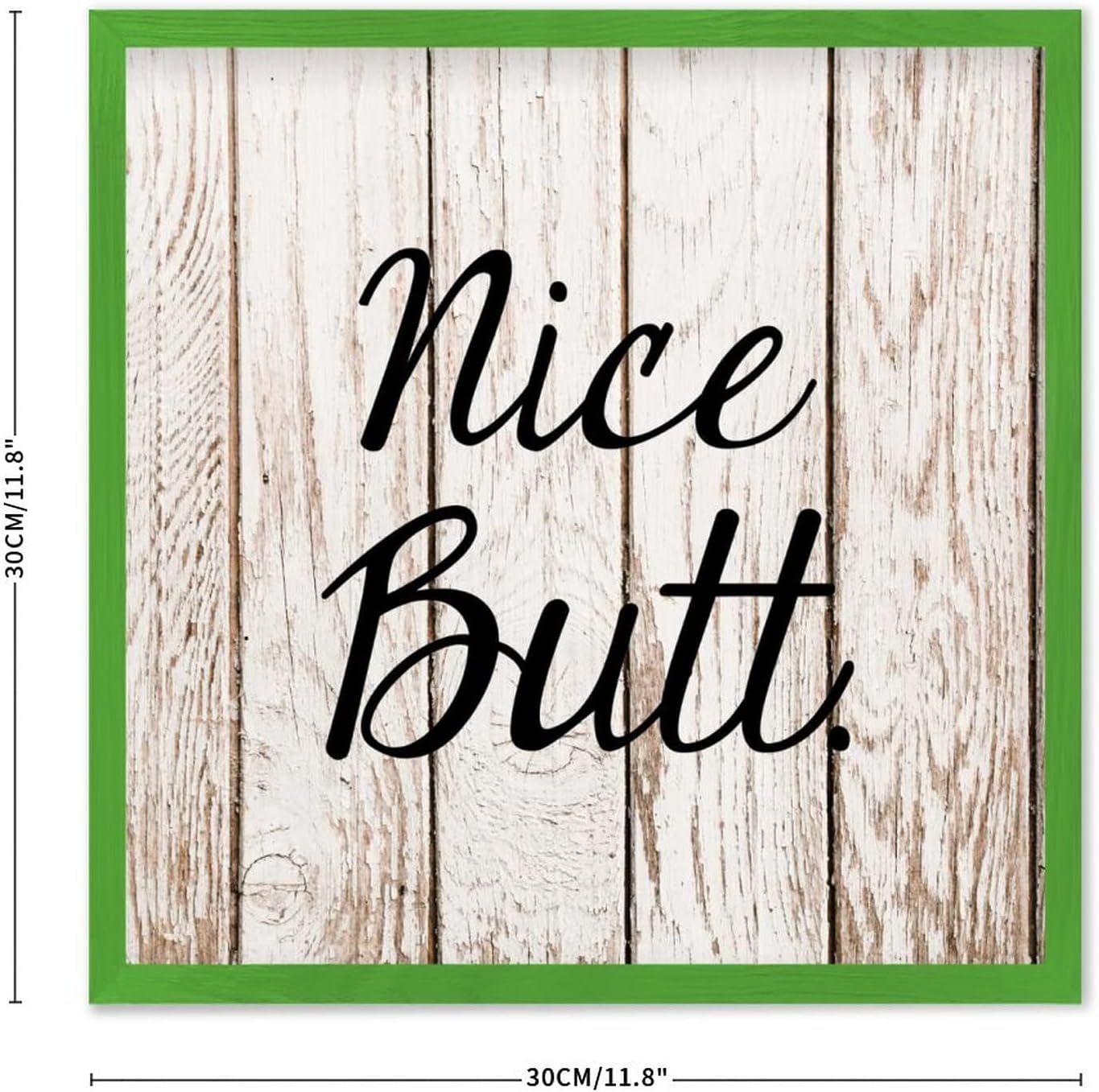Farmhouse Wall Decor Sign 12x12 Rustic Wood Frame - Light Green