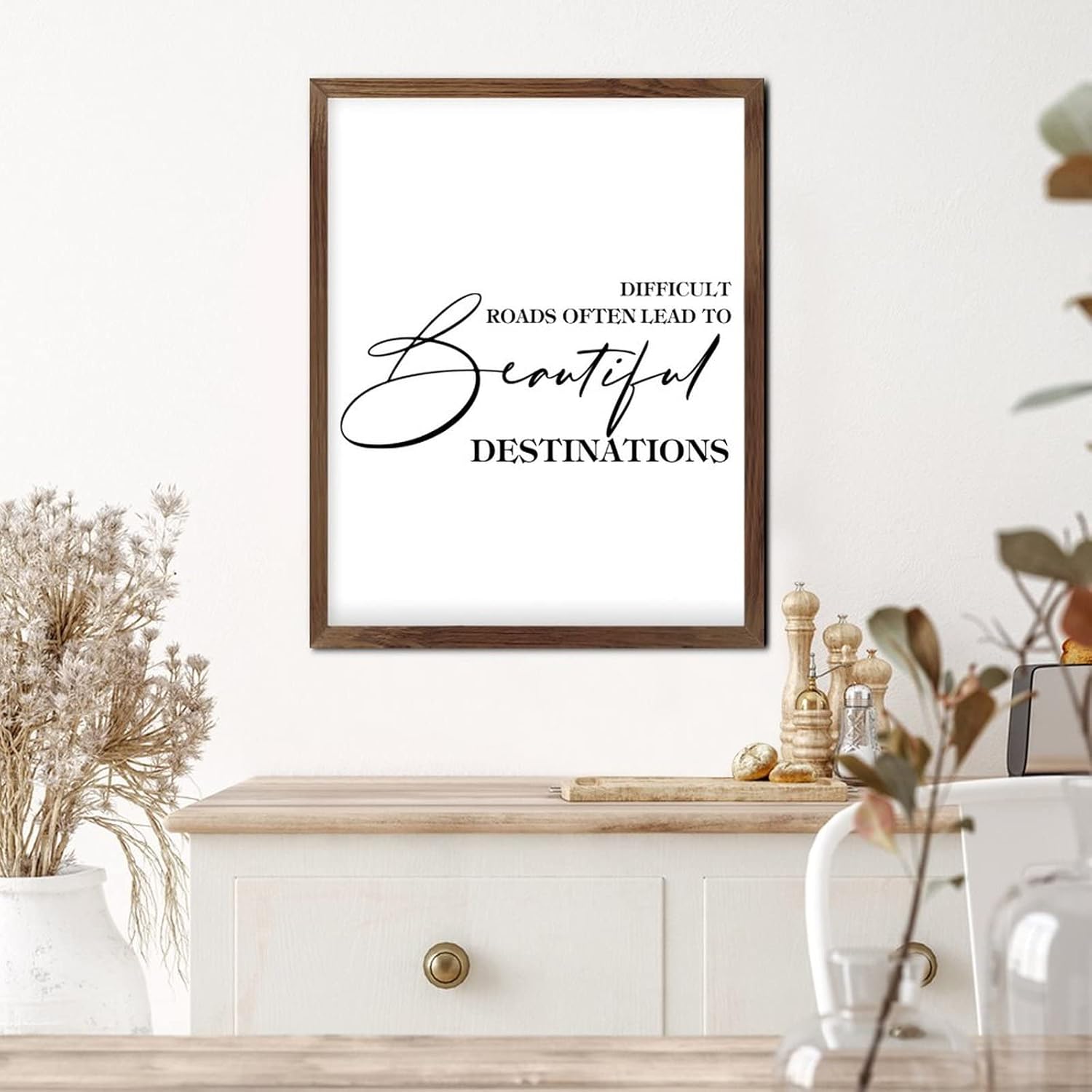 Difficult Roads Often Lead to Beautiful Destinations Wall Sign