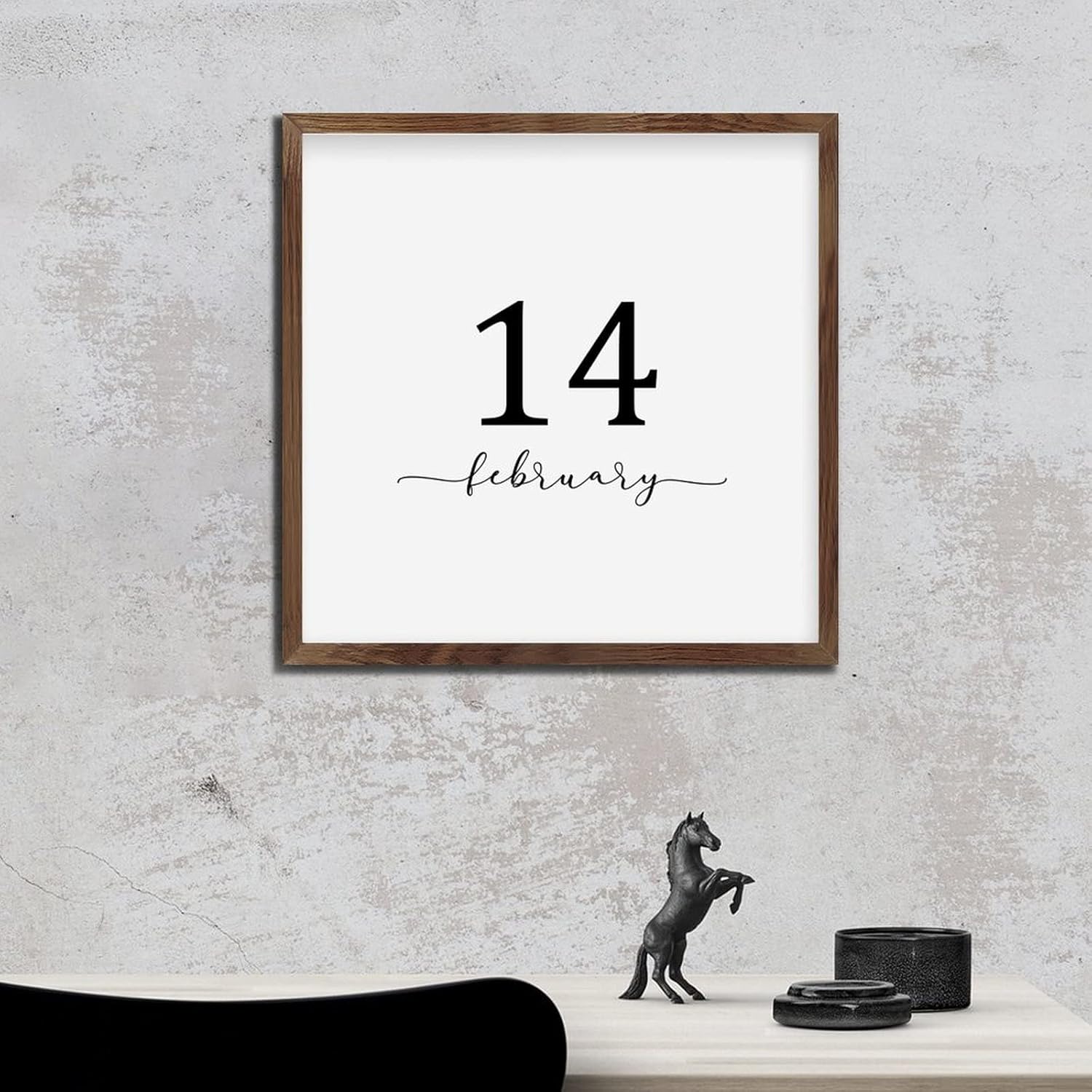 February 14 Wooden Wall Table Sign Room Decor