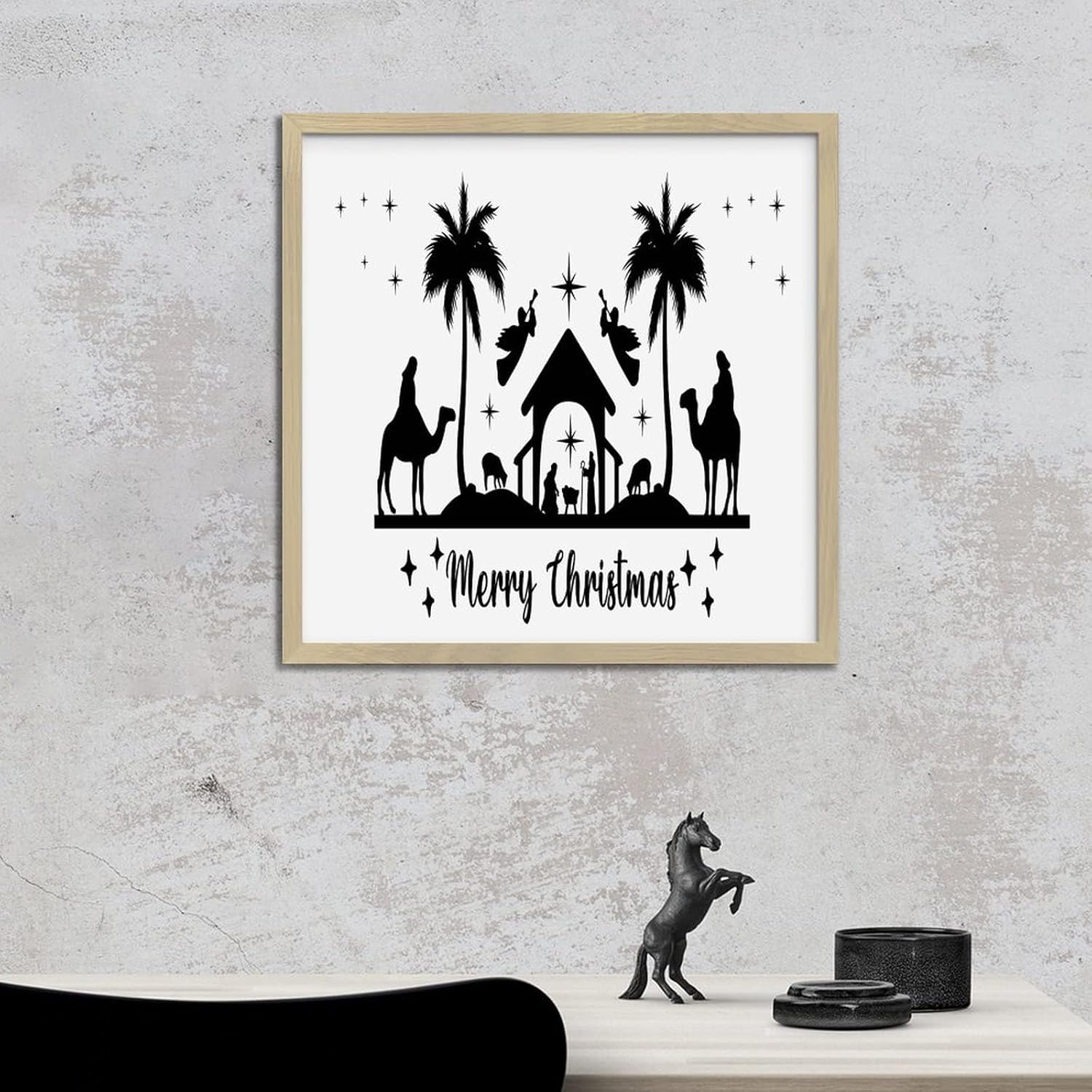 Funny Christmas Wall Decor Sign 12x12in Wood Frame