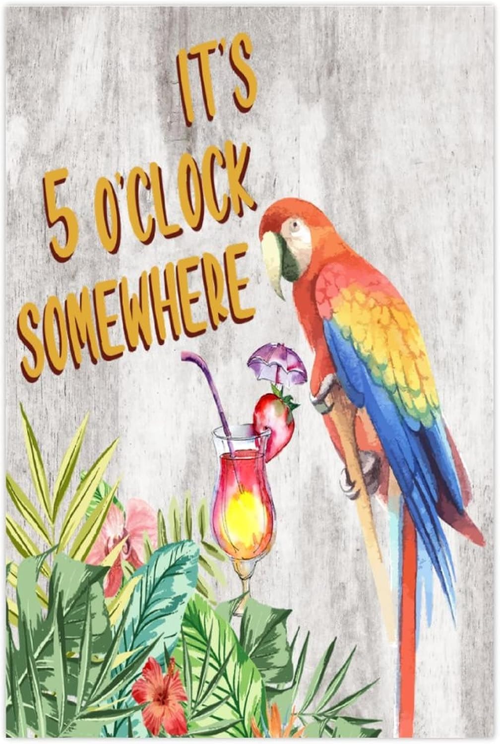 Its Five Oclock Somewhere Wall Decor Wood Plank Sign