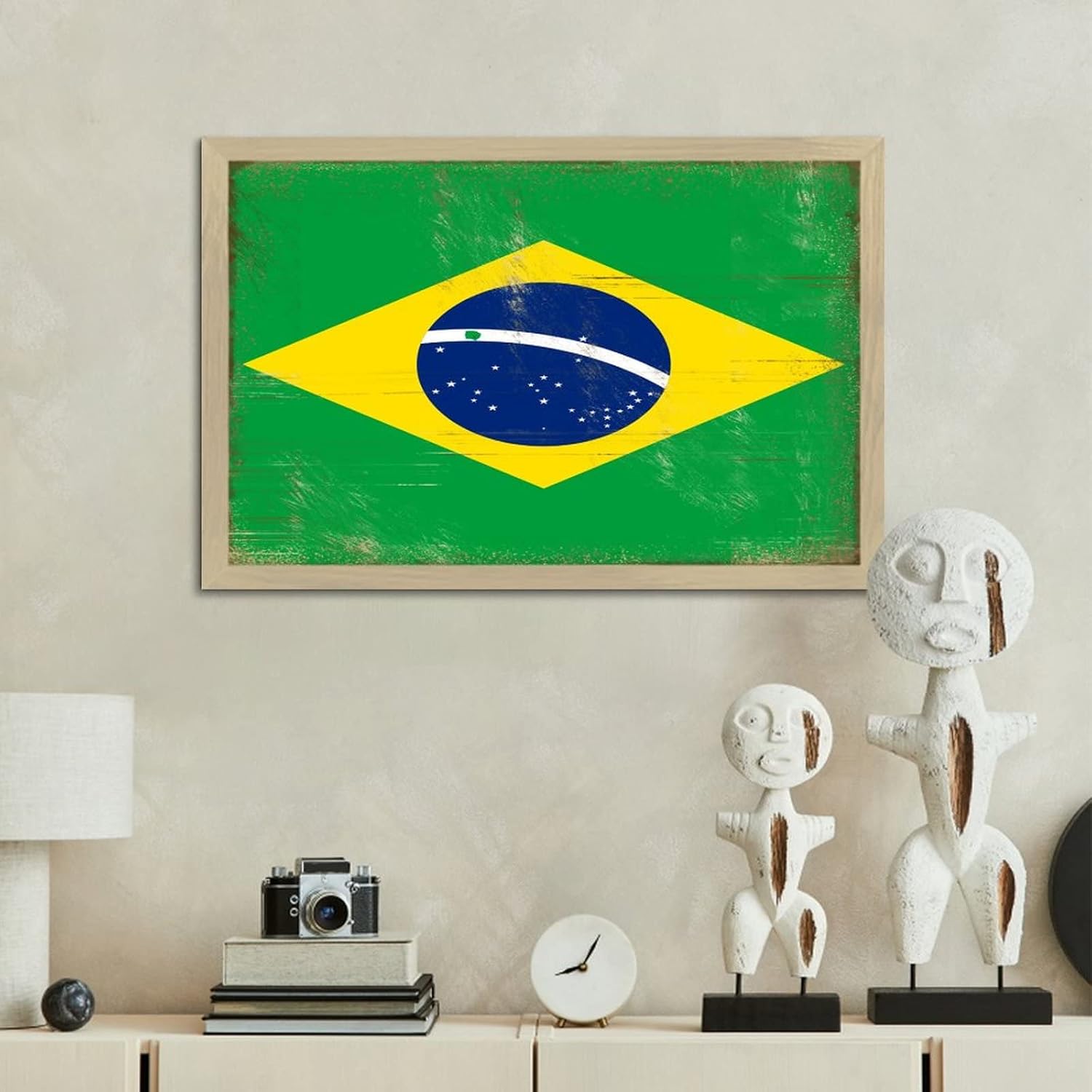 Brazil Wood Framed Printed Family Wall Art Sign 8x12in