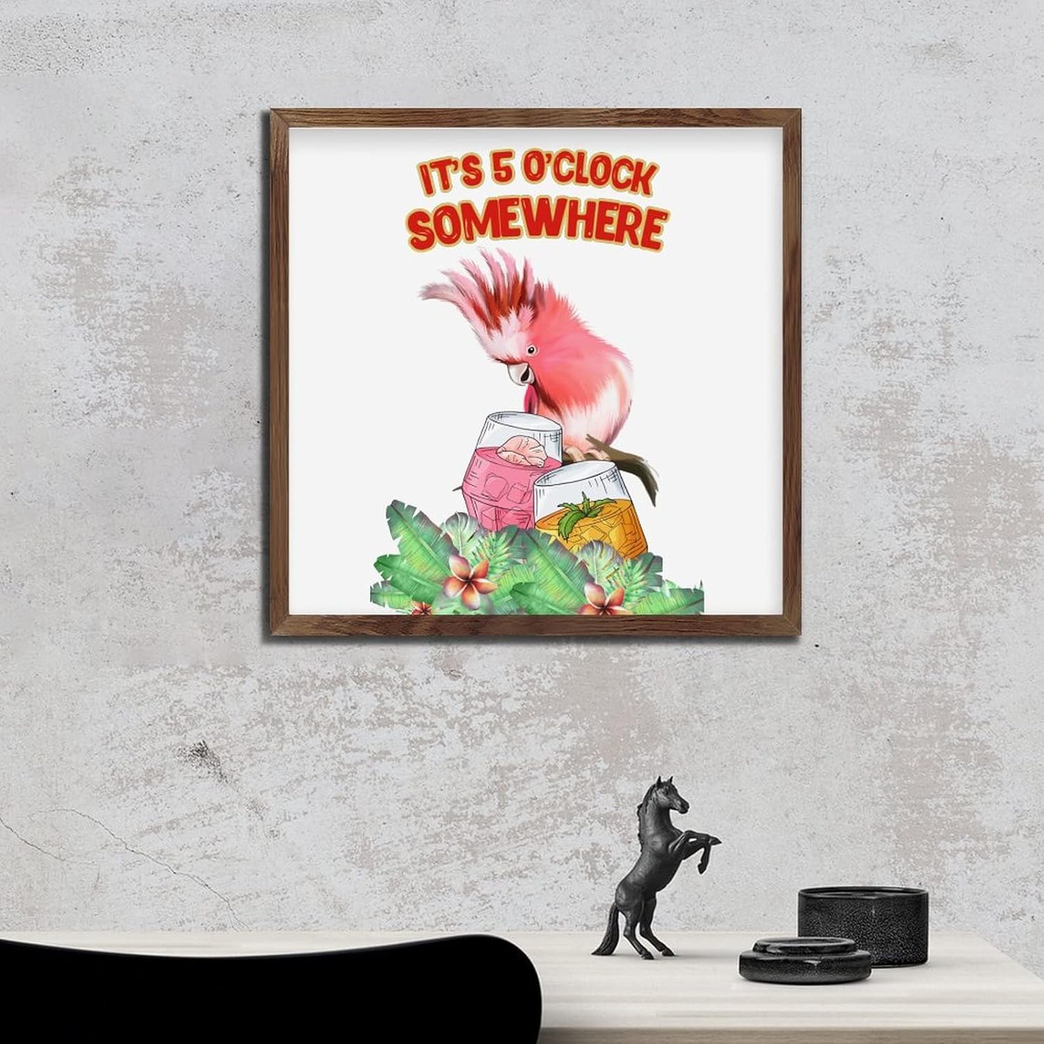 Its 5 O Clock Somewhere Framed Wall Decor Sign