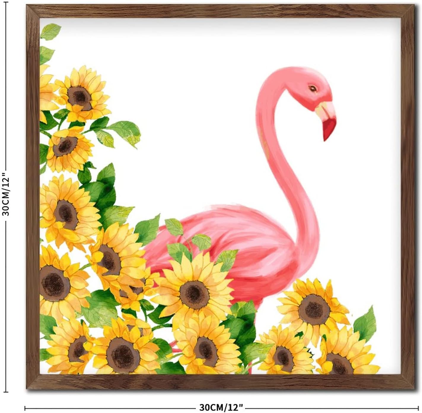 Hello Summer Flamingo Sunflower Wall Decor Sign