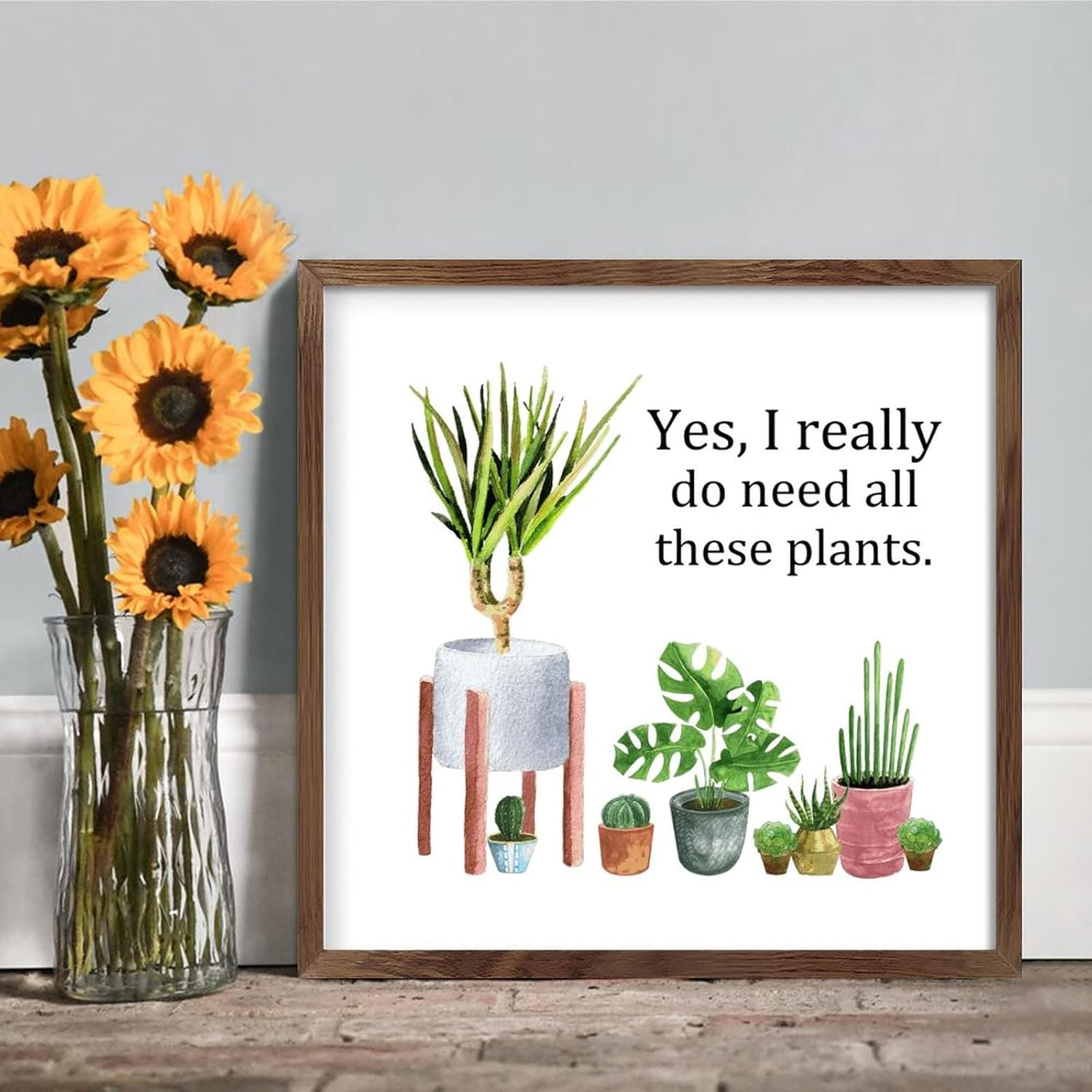Plant Lover Lady Mum Gardener Gift Wood Sign 12x12