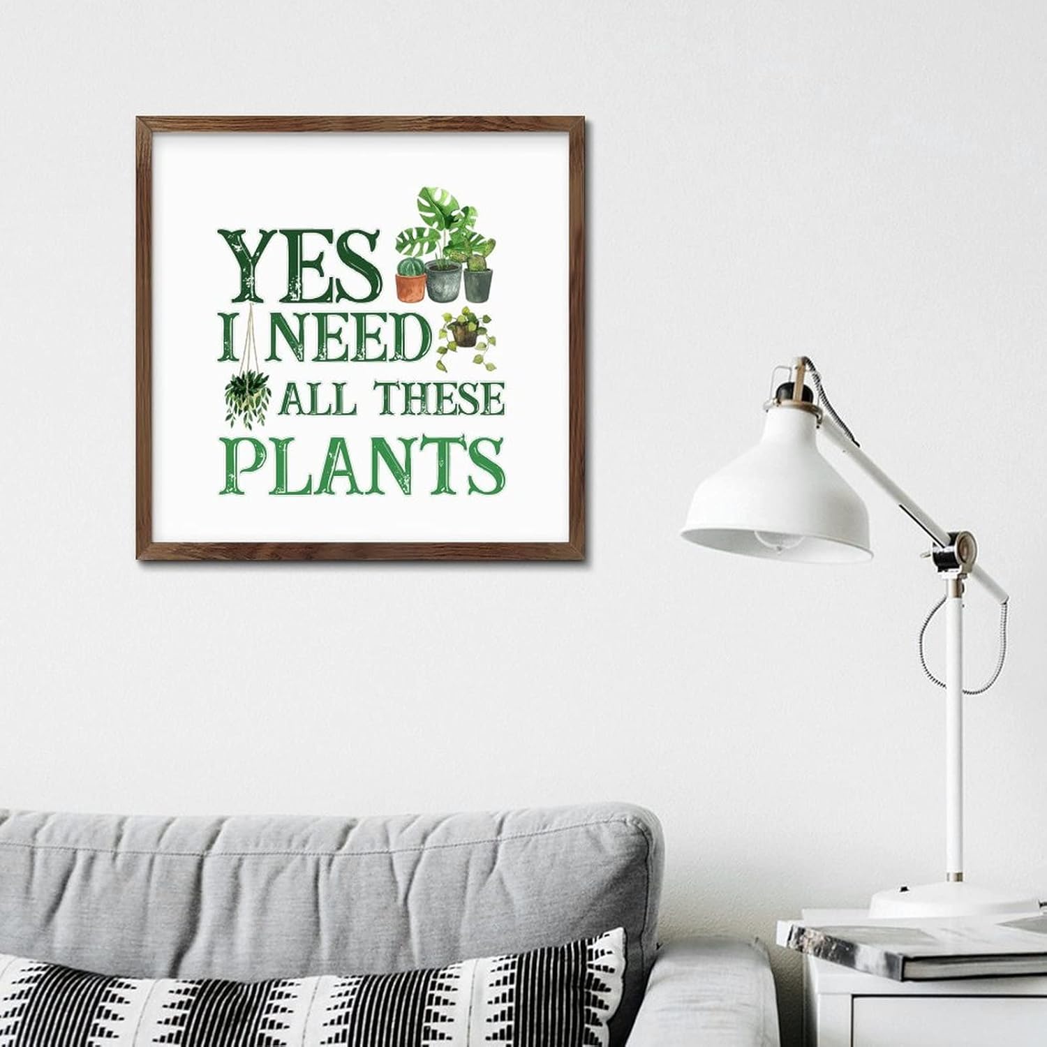 Yes I Need All These Plants Framed Wooden Wall Art Sign