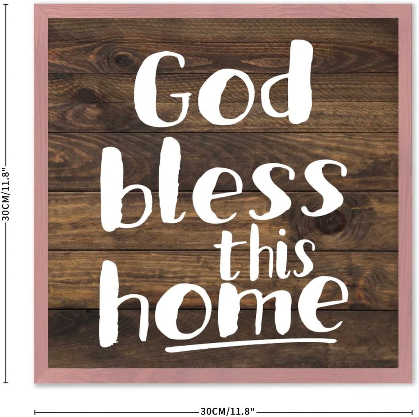 12 x 12 Rustic Wood Wall Decor Sign - Light Pink